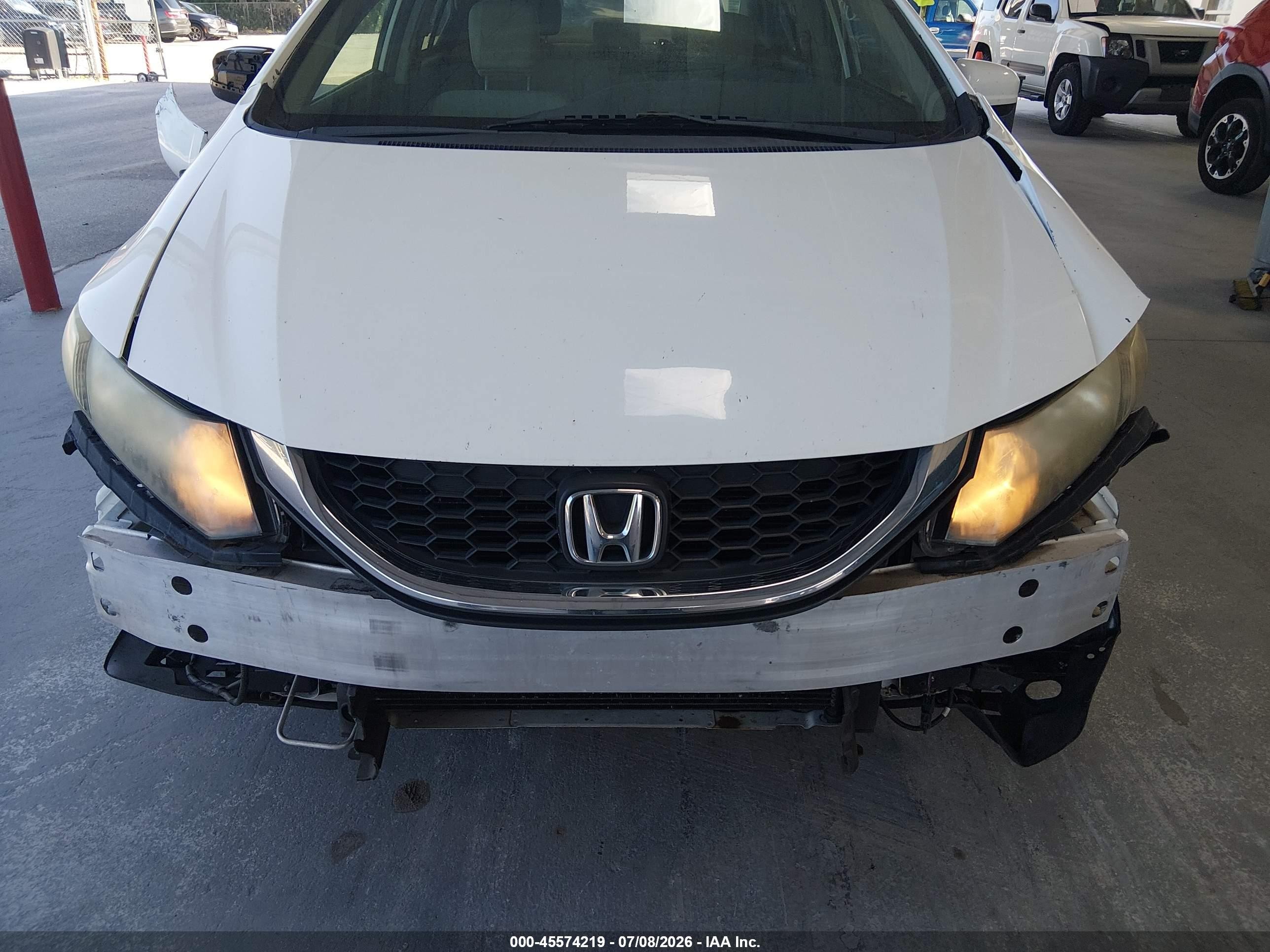 2015 Honda Civic Lx White vin: 19XFB2F56FE112627