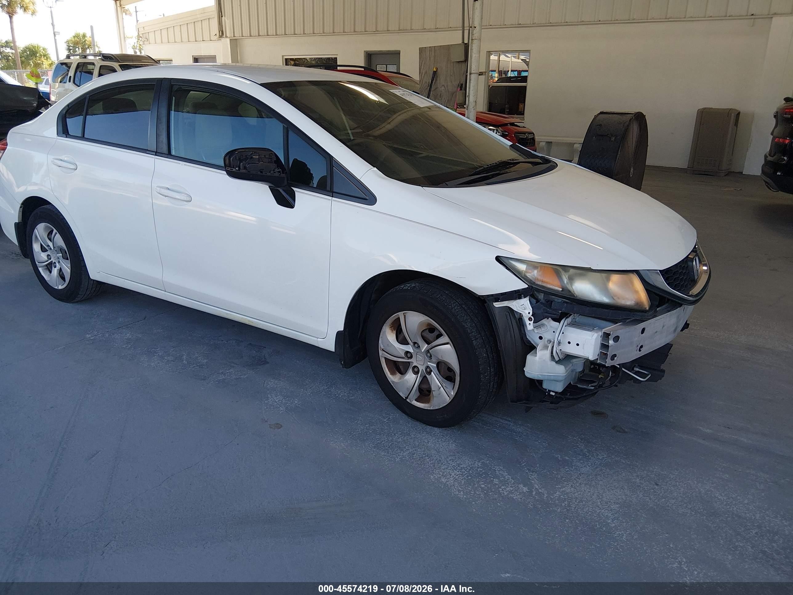 2015 Honda Civic Lx White vin: 19XFB2F56FE112627