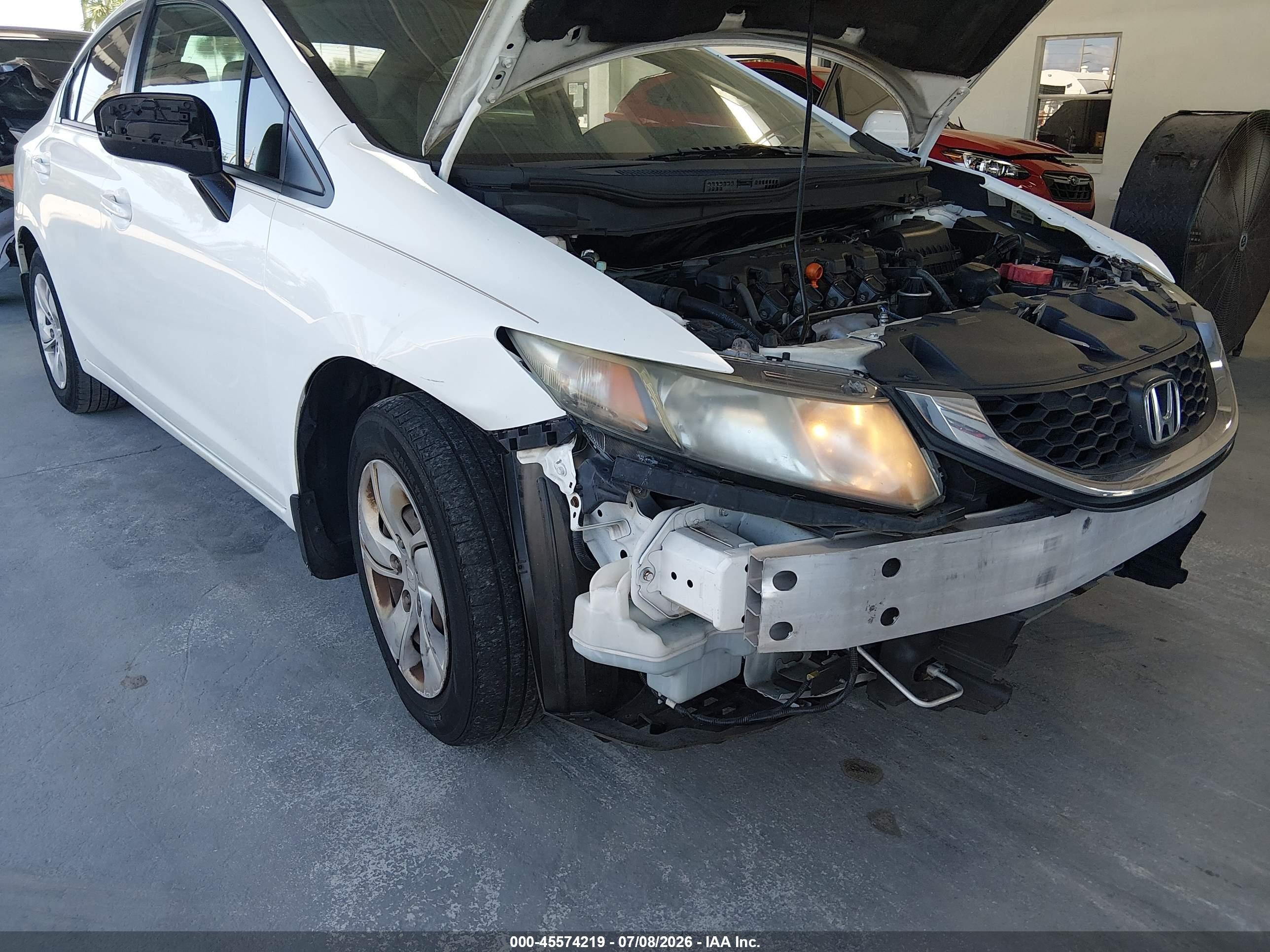 2015 Honda Civic Lx White vin: 19XFB2F56FE112627