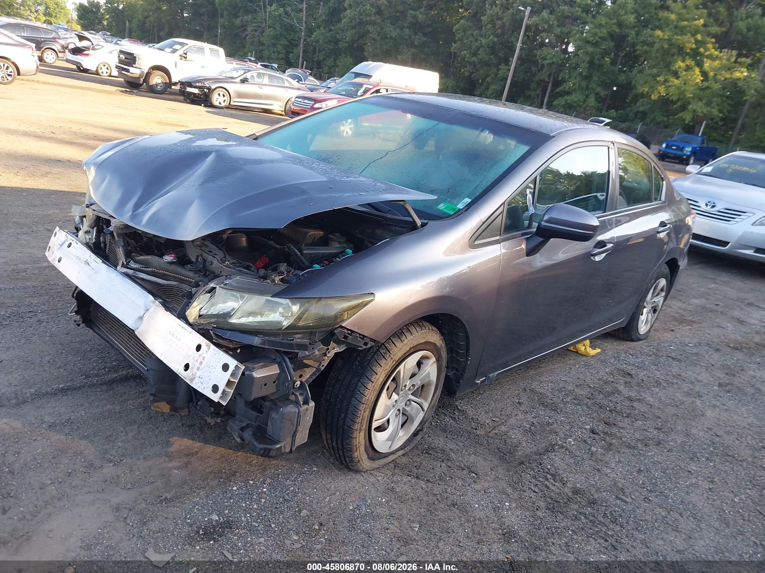 2015 Honda Civic Lx Gray vin: 19XFB2F56FE253357