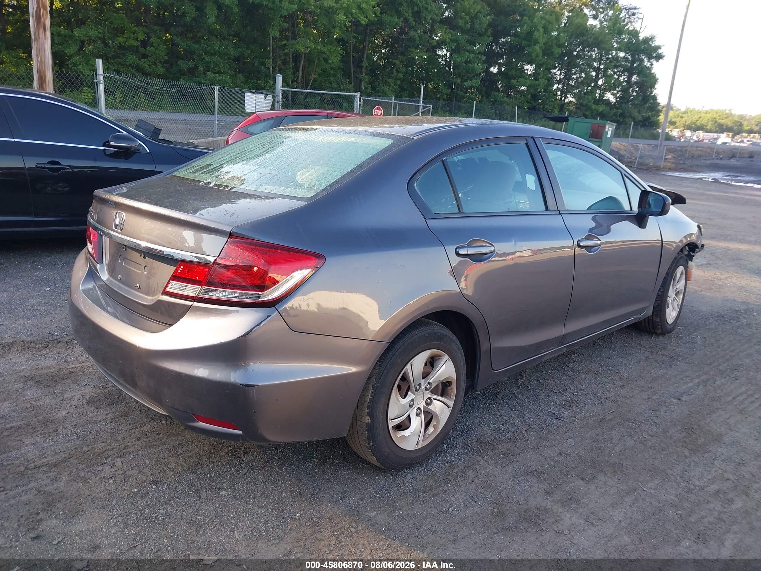 2015 Honda Civic Lx Gray vin: 19XFB2F56FE253357