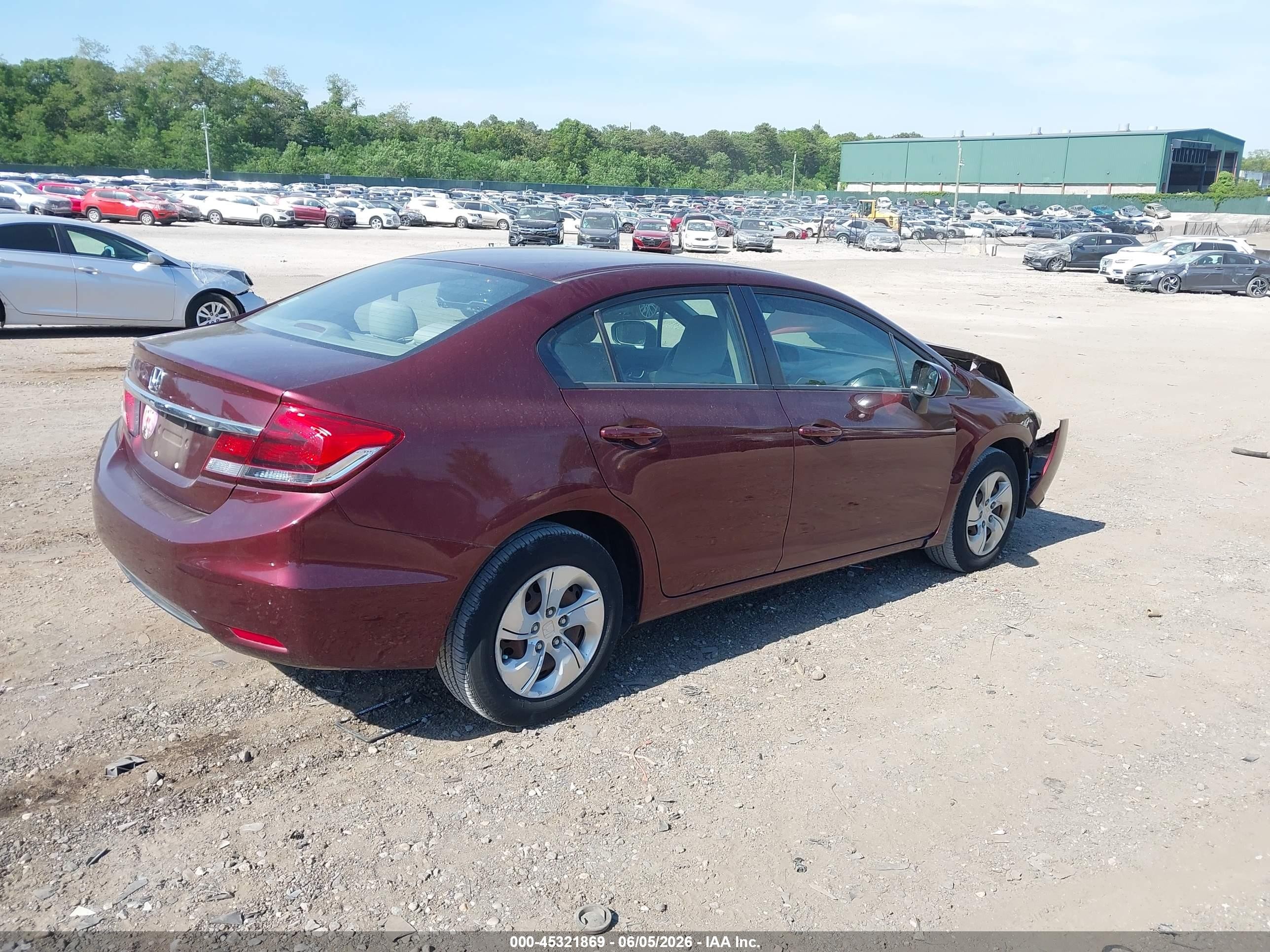 2015 Honda Civic Lx Red vin: 19XFB2F56FE260910