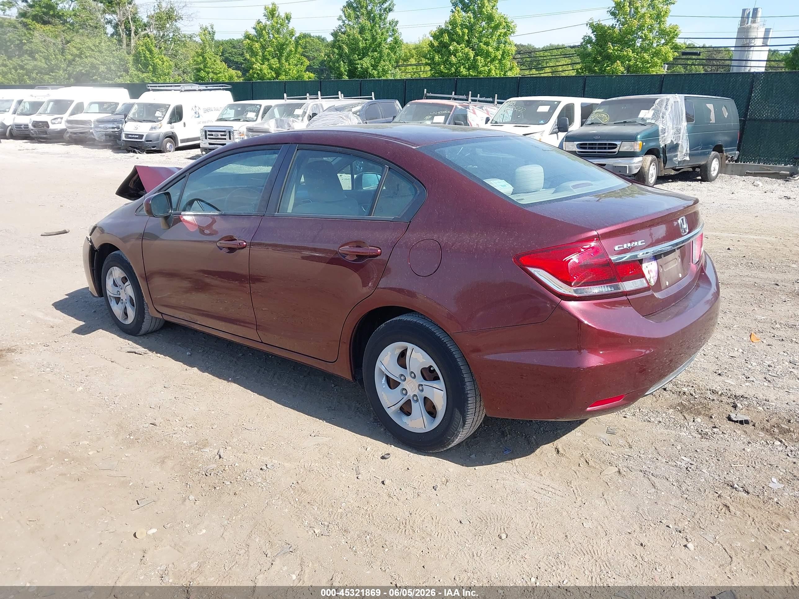 2015 Honda Civic Lx Red vin: 19XFB2F56FE260910