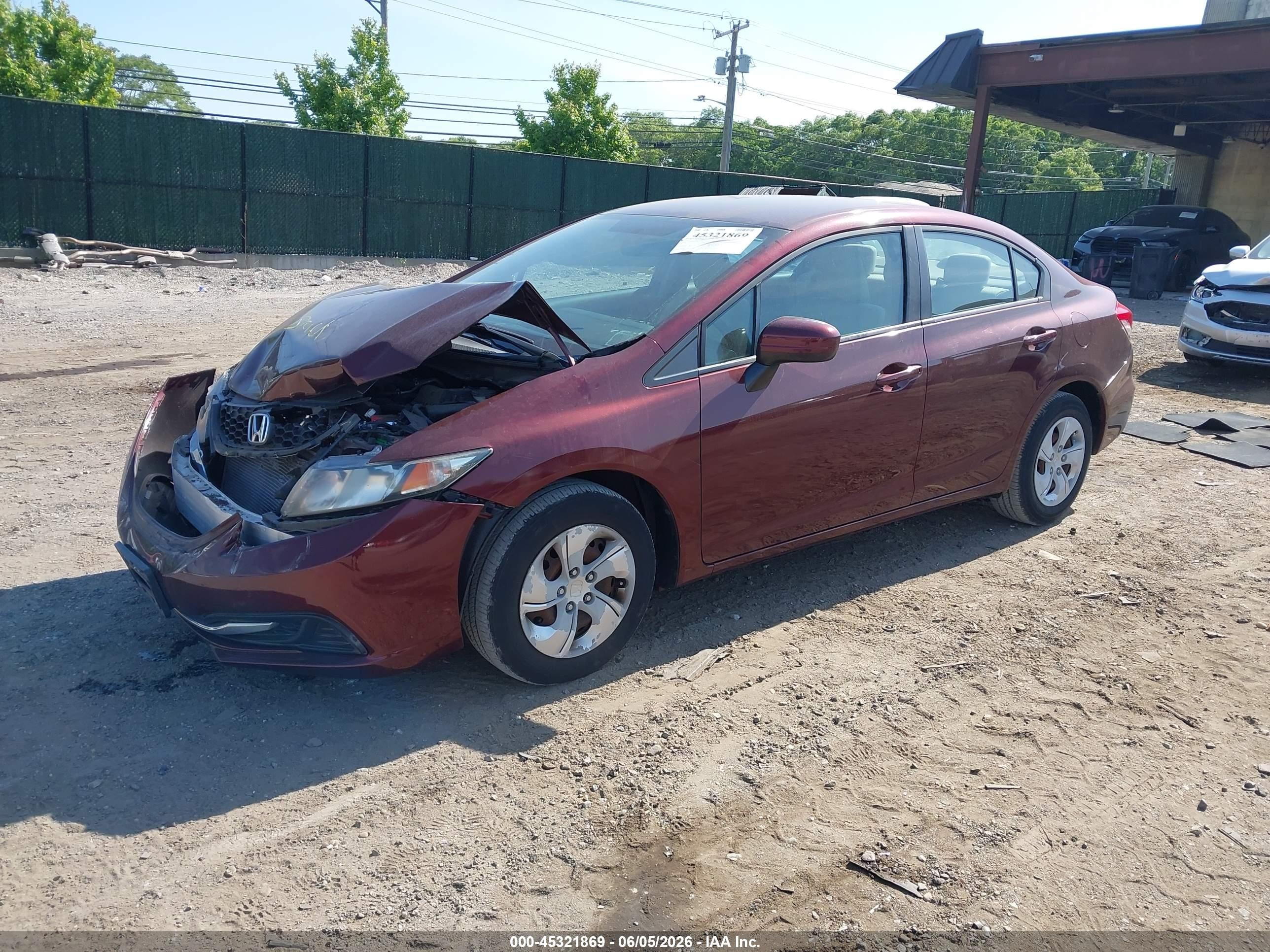 2015 Honda Civic Lx Red vin: 19XFB2F56FE260910