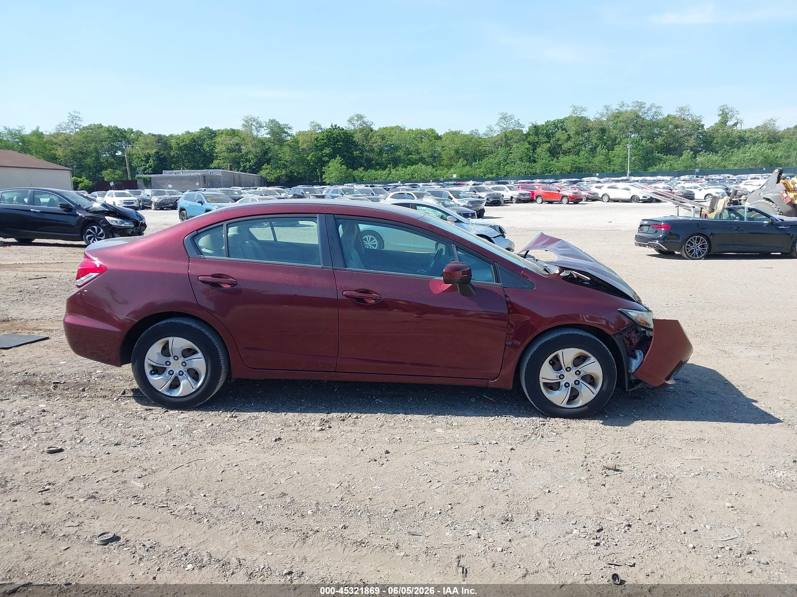 2015 Honda Civic Lx Red vin: 19XFB2F56FE260910