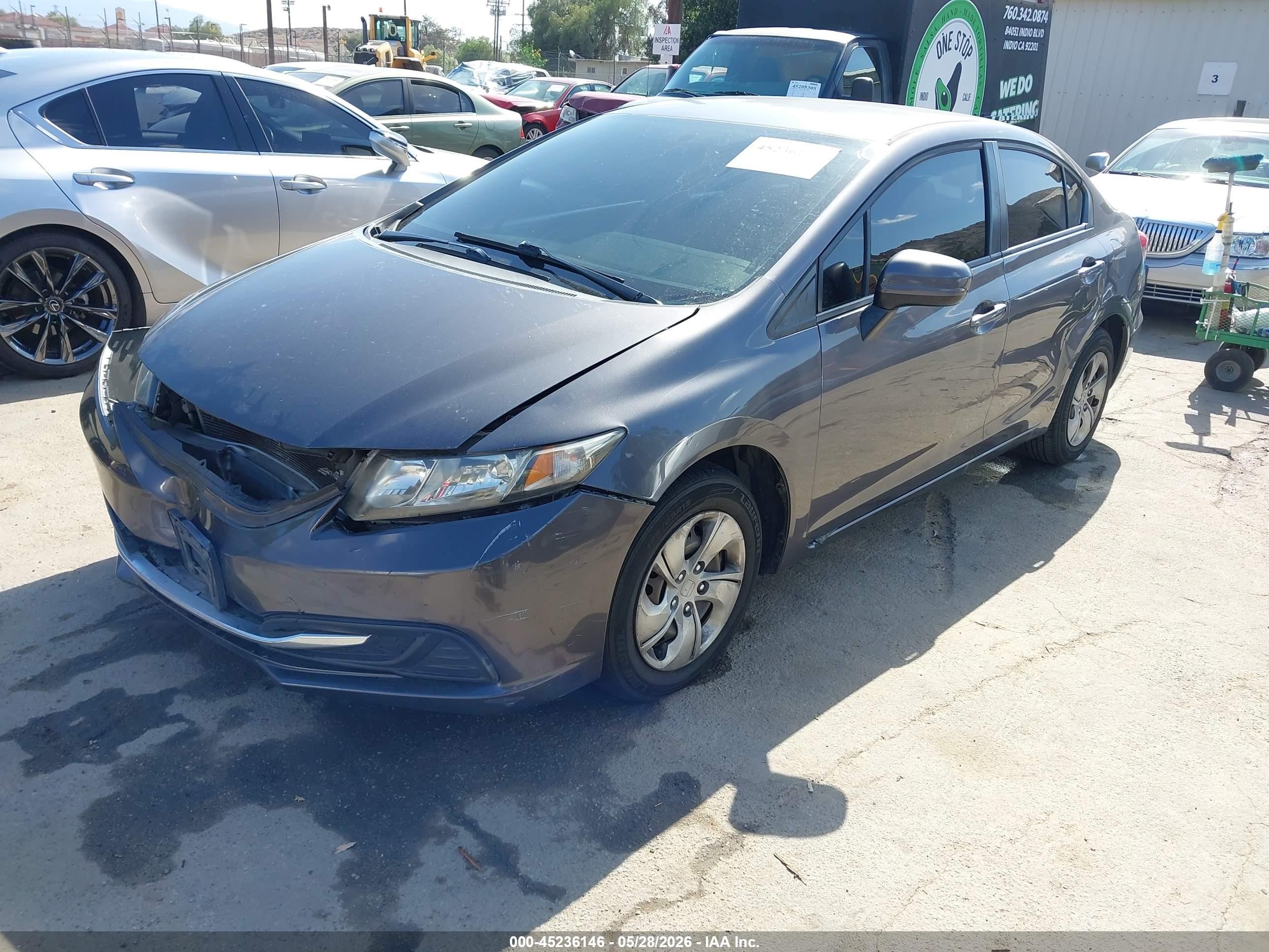 2015 Honda Civic Lx Gray vin: 19XFB2F56FE268280
