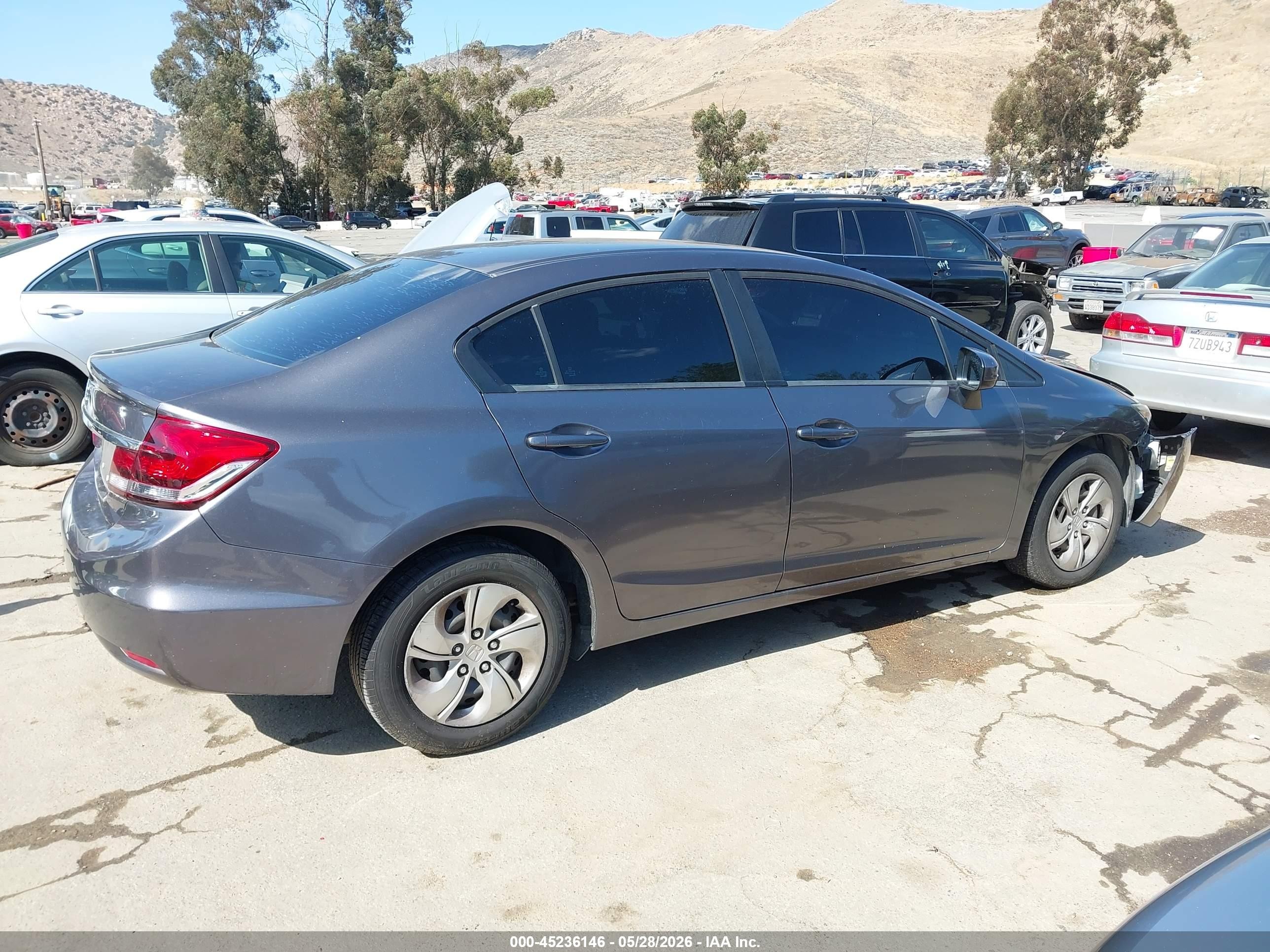 2015 Honda Civic Lx Gray vin: 19XFB2F56FE268280
