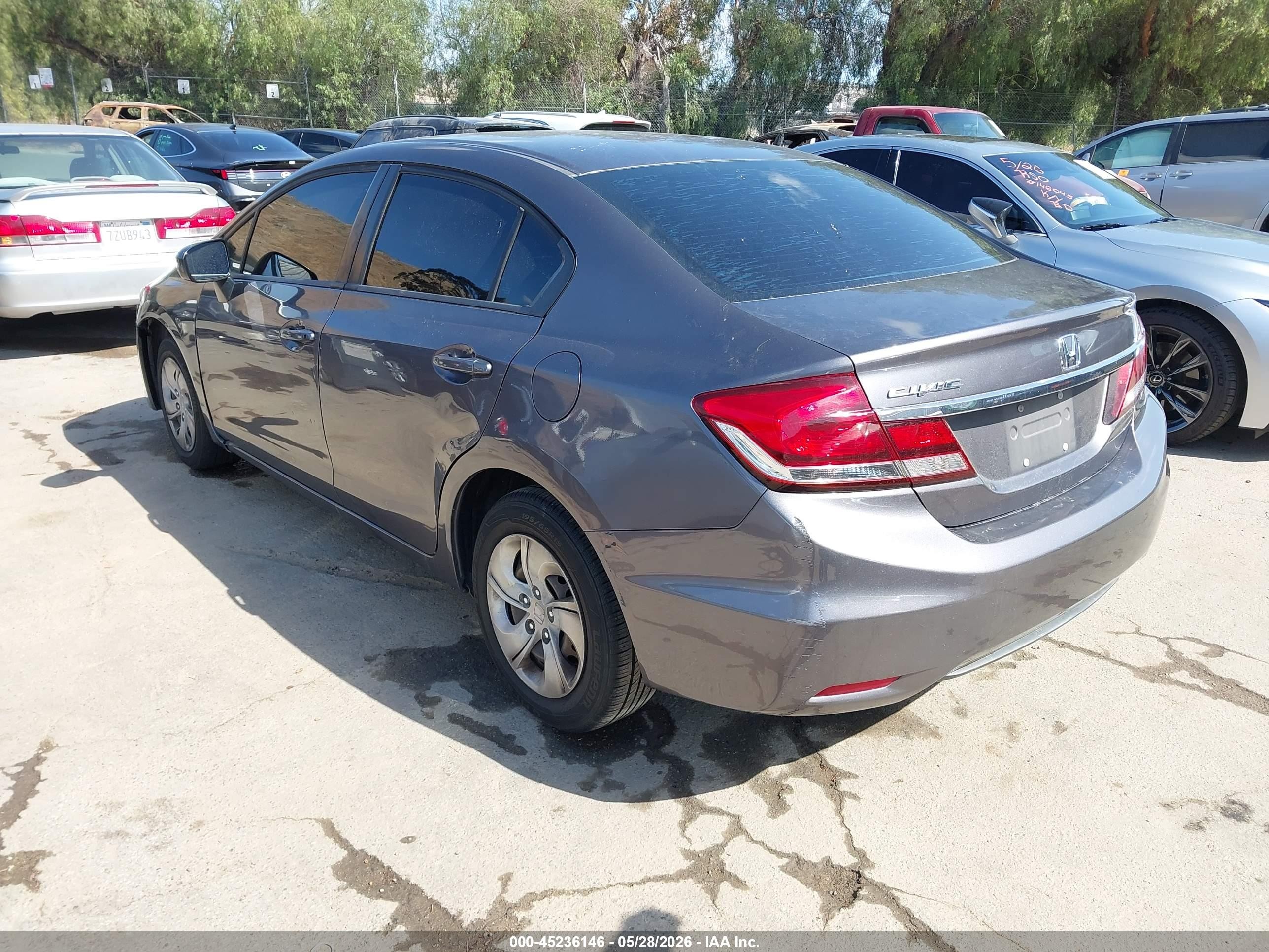 2015 Honda Civic Lx Gray vin: 19XFB2F56FE268280