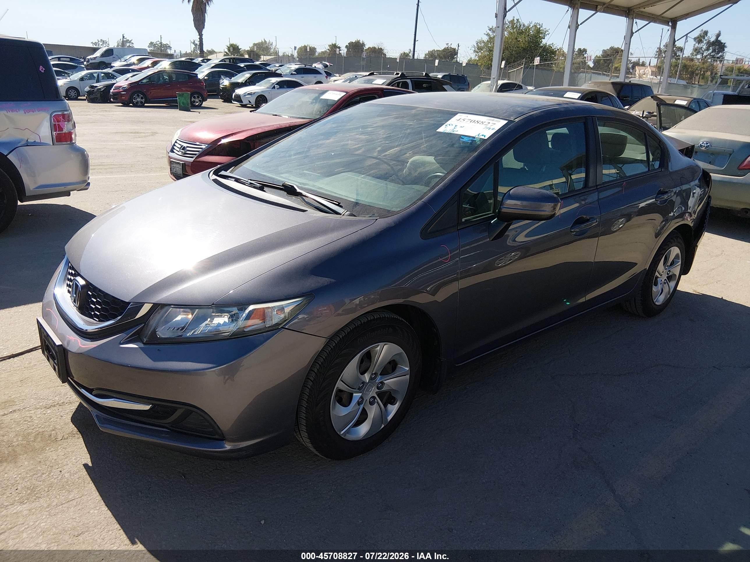 2015 Honda Civic Lx Gray vin: 19XFB2F56FE283149