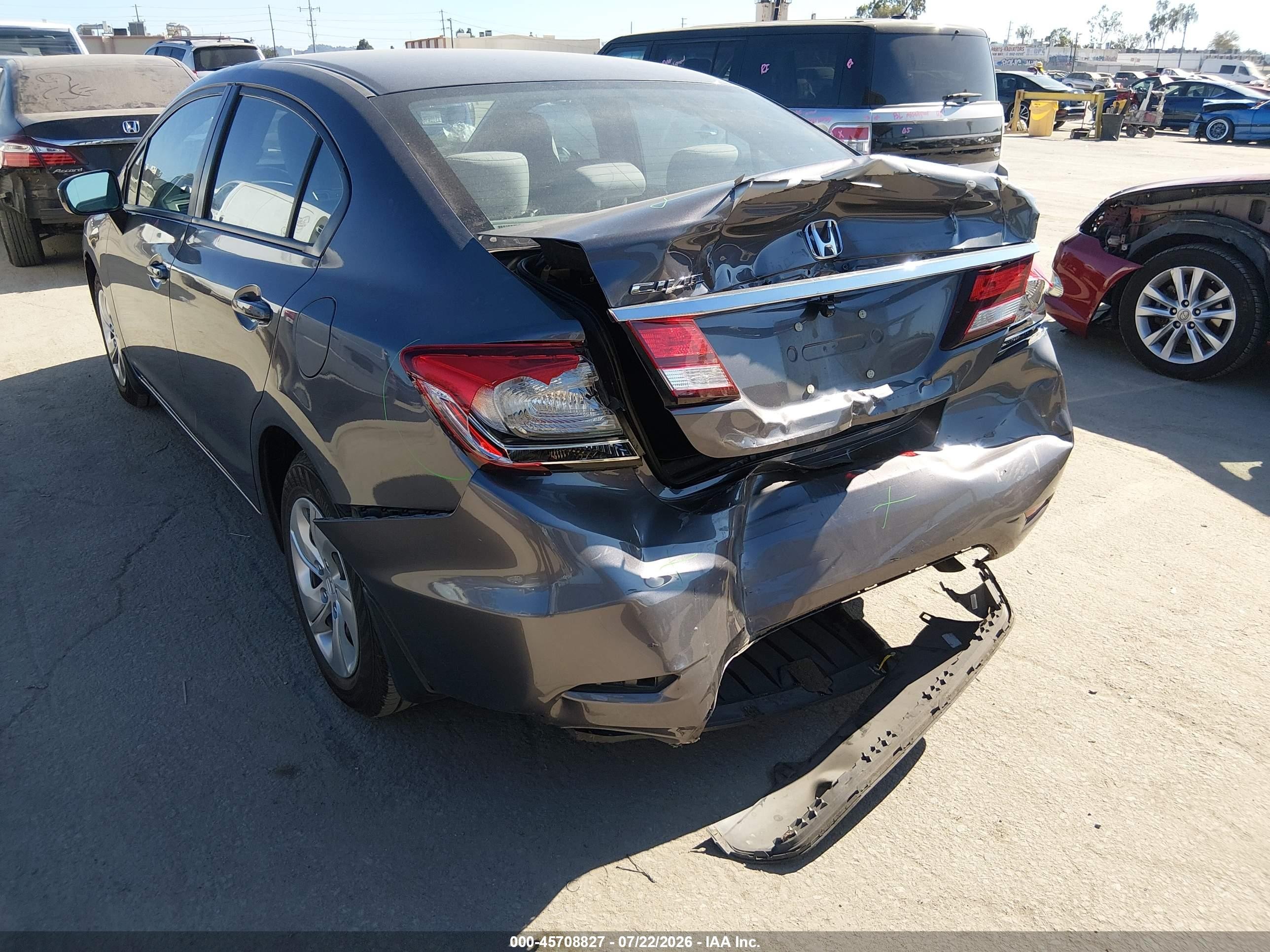 2015 Honda Civic Lx Gray vin: 19XFB2F56FE283149