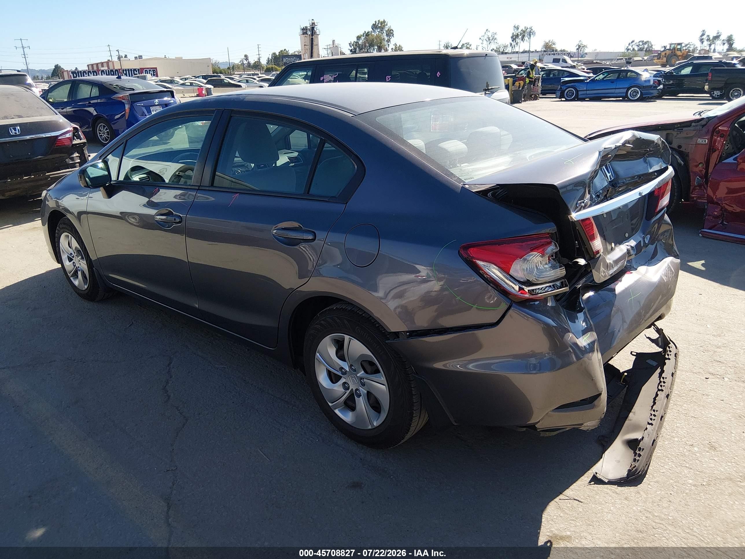 2015 Honda Civic Lx Gray vin: 19XFB2F56FE283149