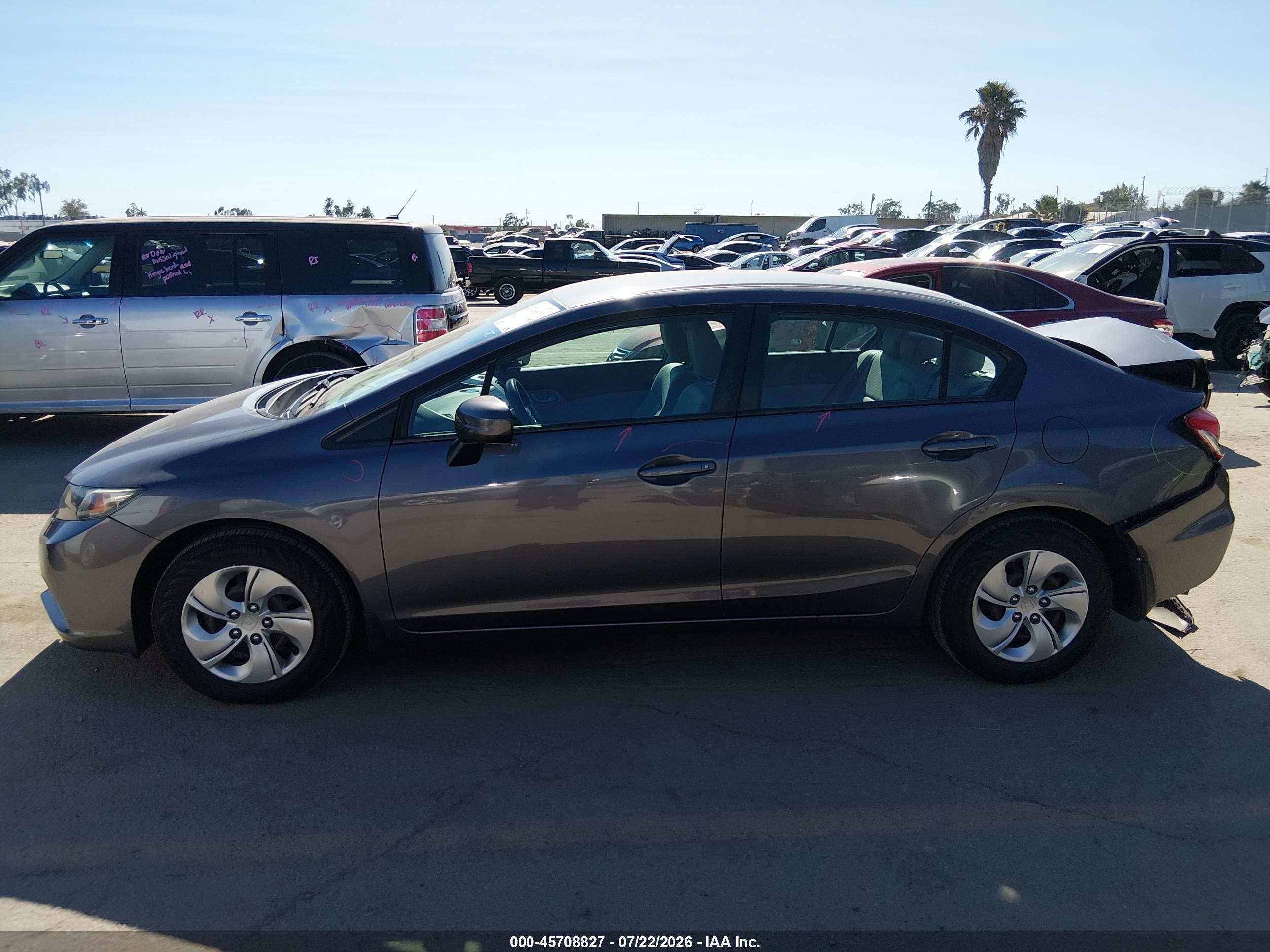 2015 Honda Civic Lx Gray vin: 19XFB2F56FE283149