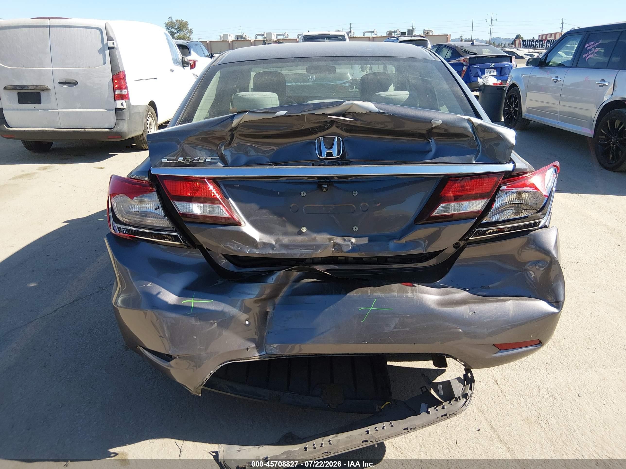 2015 Honda Civic Lx Gray vin: 19XFB2F56FE283149
