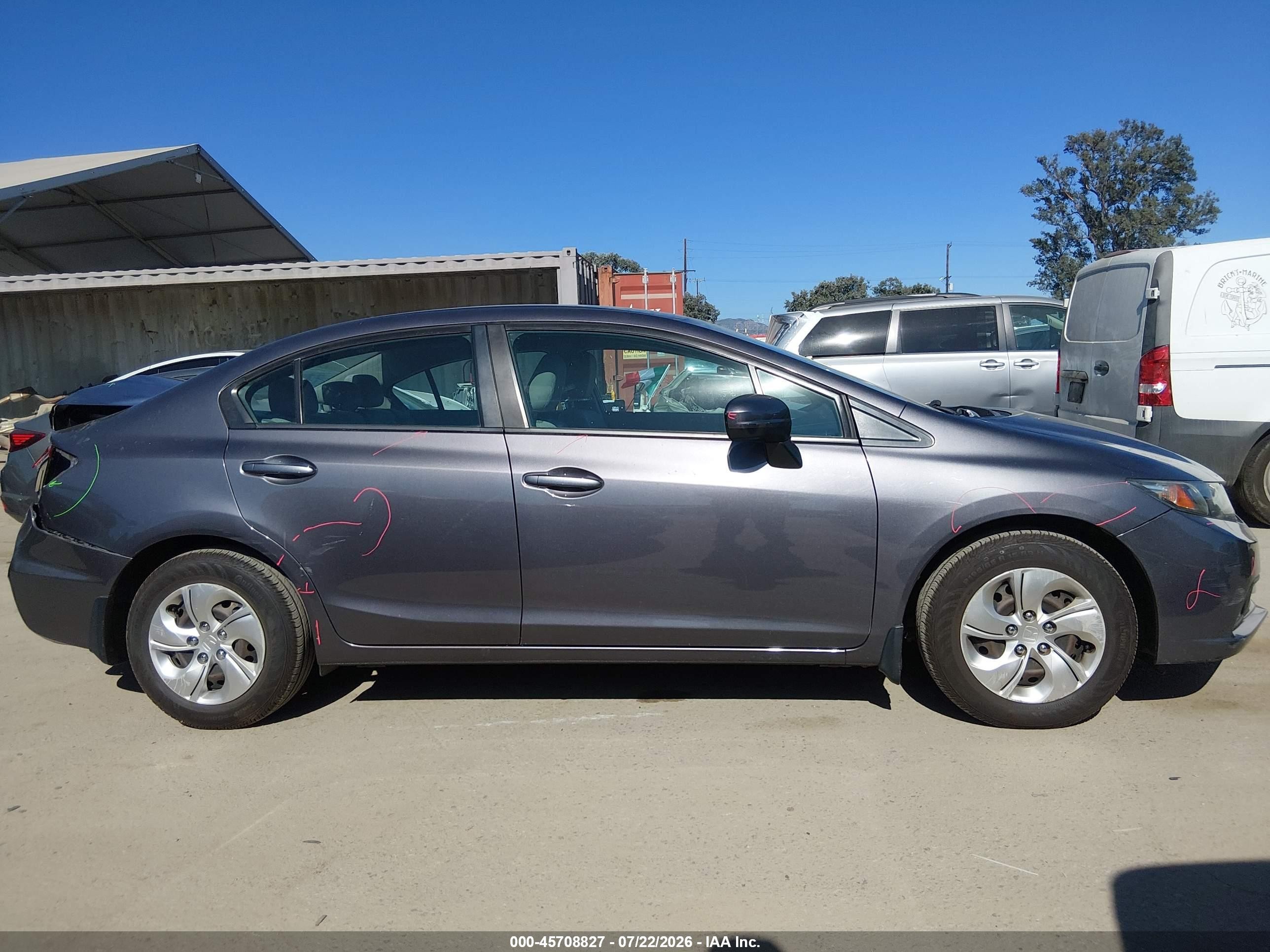 2015 Honda Civic Lx Gray vin: 19XFB2F56FE283149