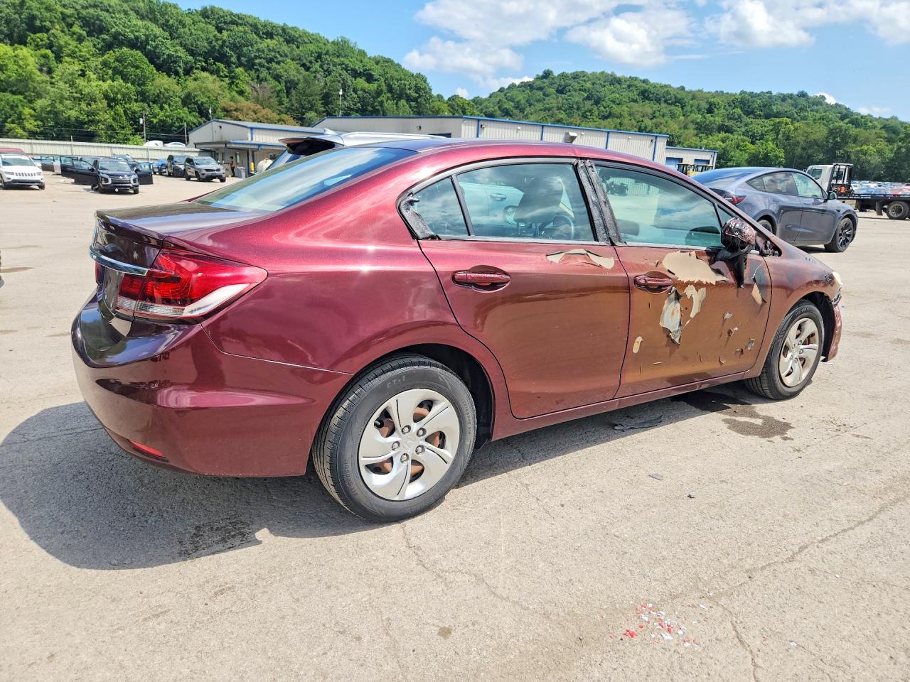 2015 Honda Civic Lx Burgundy vin: 19XFB2F56FE290702