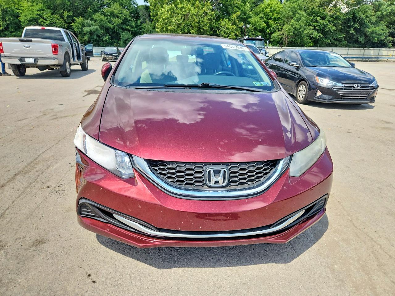 2015 Honda Civic Lx Burgundy vin: 19XFB2F56FE290702