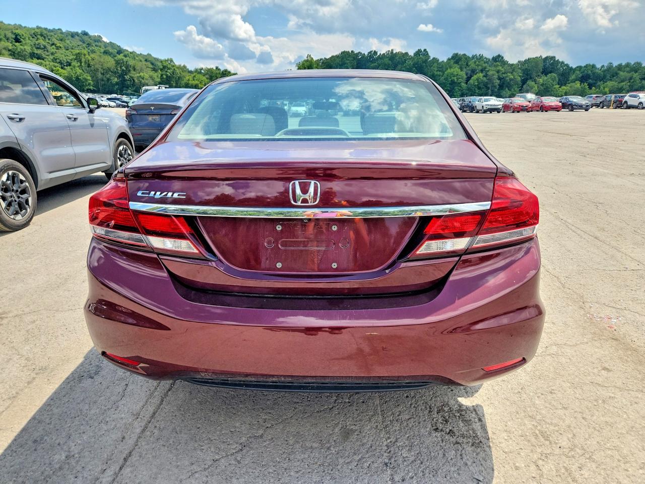 2015 Honda Civic Lx Burgundy vin: 19XFB2F56FE290702