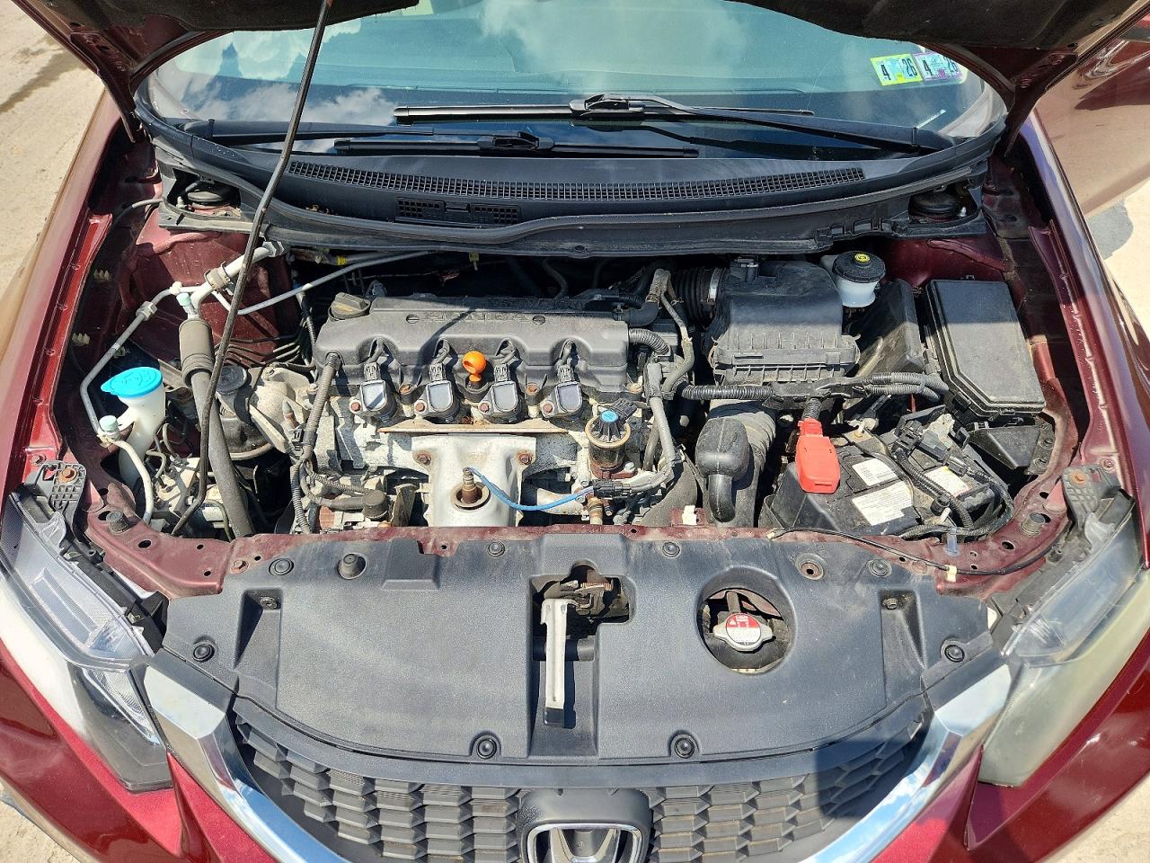 2015 Honda Civic Lx Burgundy vin: 19XFB2F56FE290702