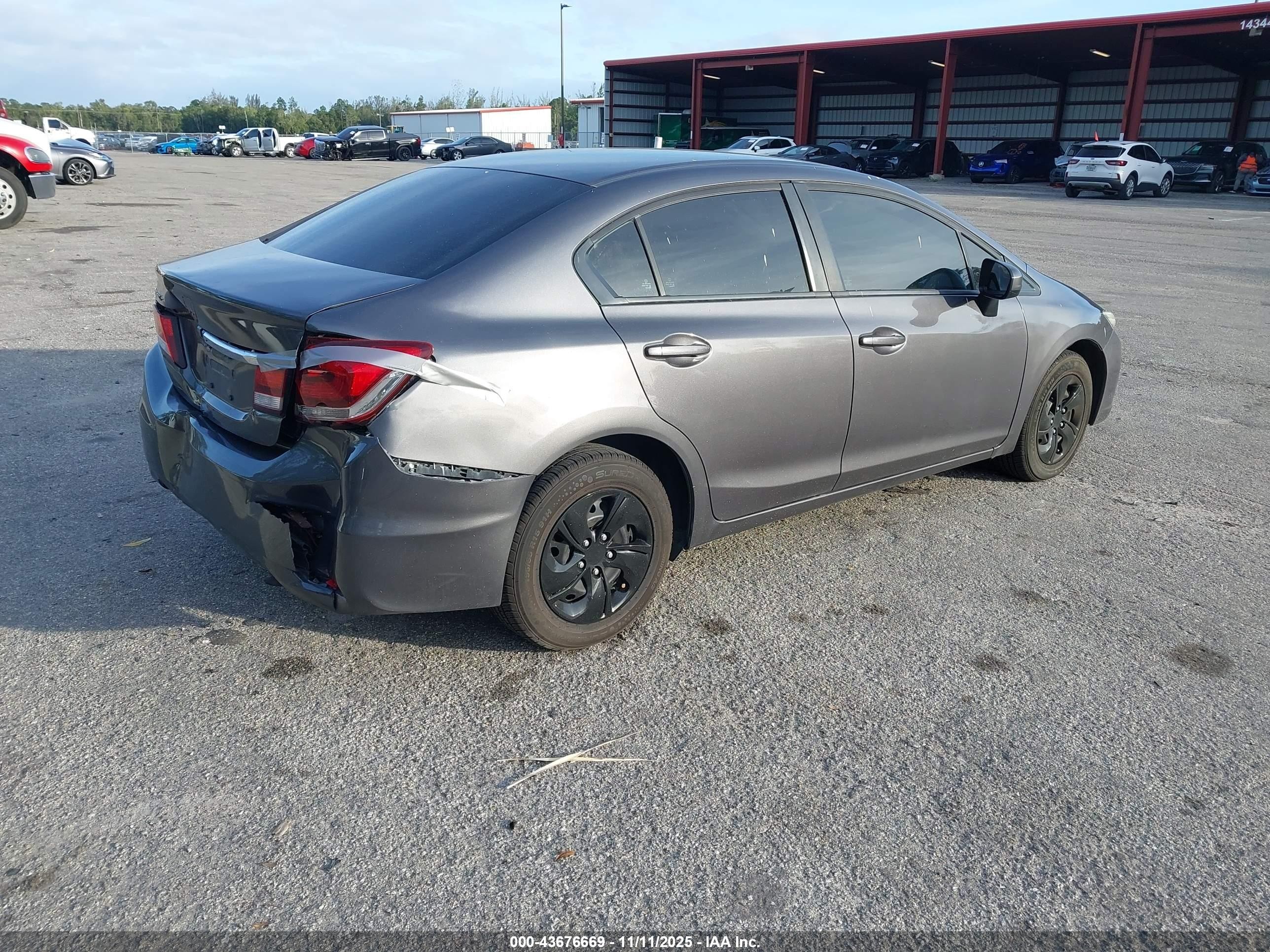 2015 Honda Civic Lx Gray vin: 19XFB2F56FE705923