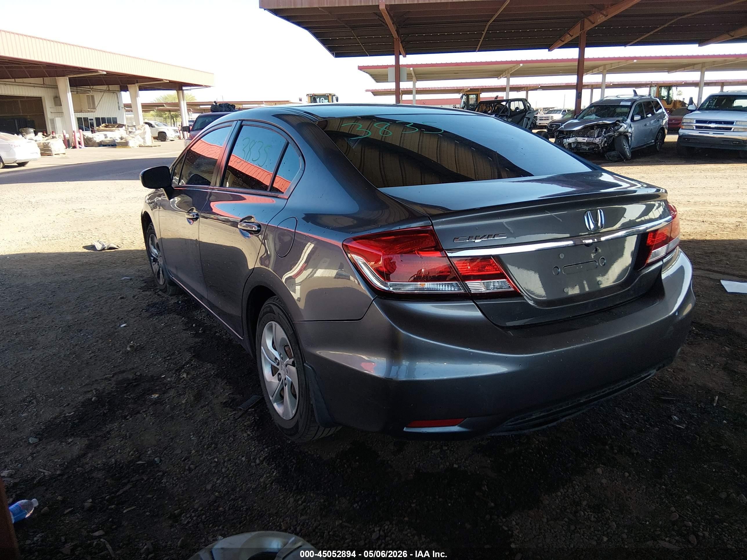 2015 Honda Civic Lx Gray vin: 19XFB2F56FE707347