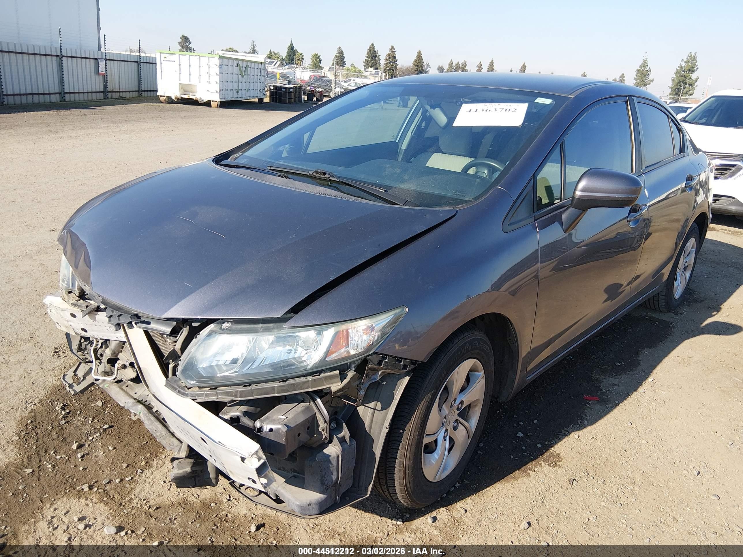 2015 Honda Civic Lx Gray vin: 19XFB2F56FE707588