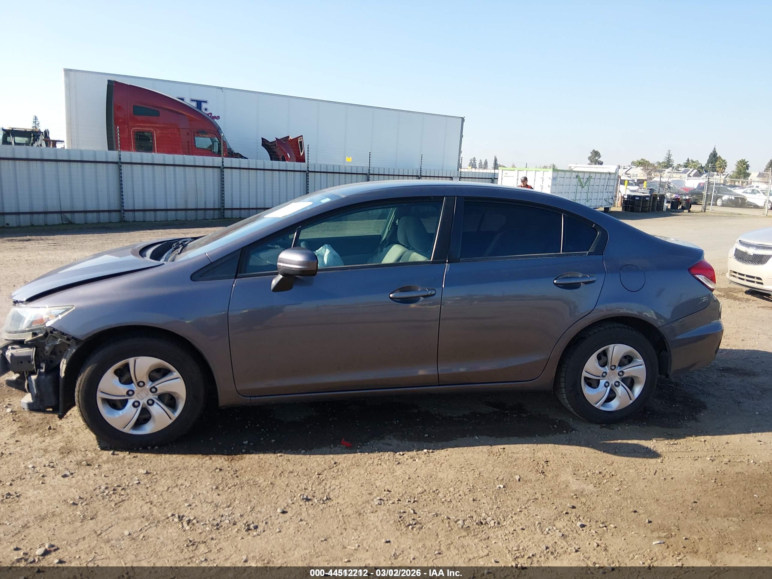 2015 Honda Civic Lx Gray vin: 19XFB2F56FE707588