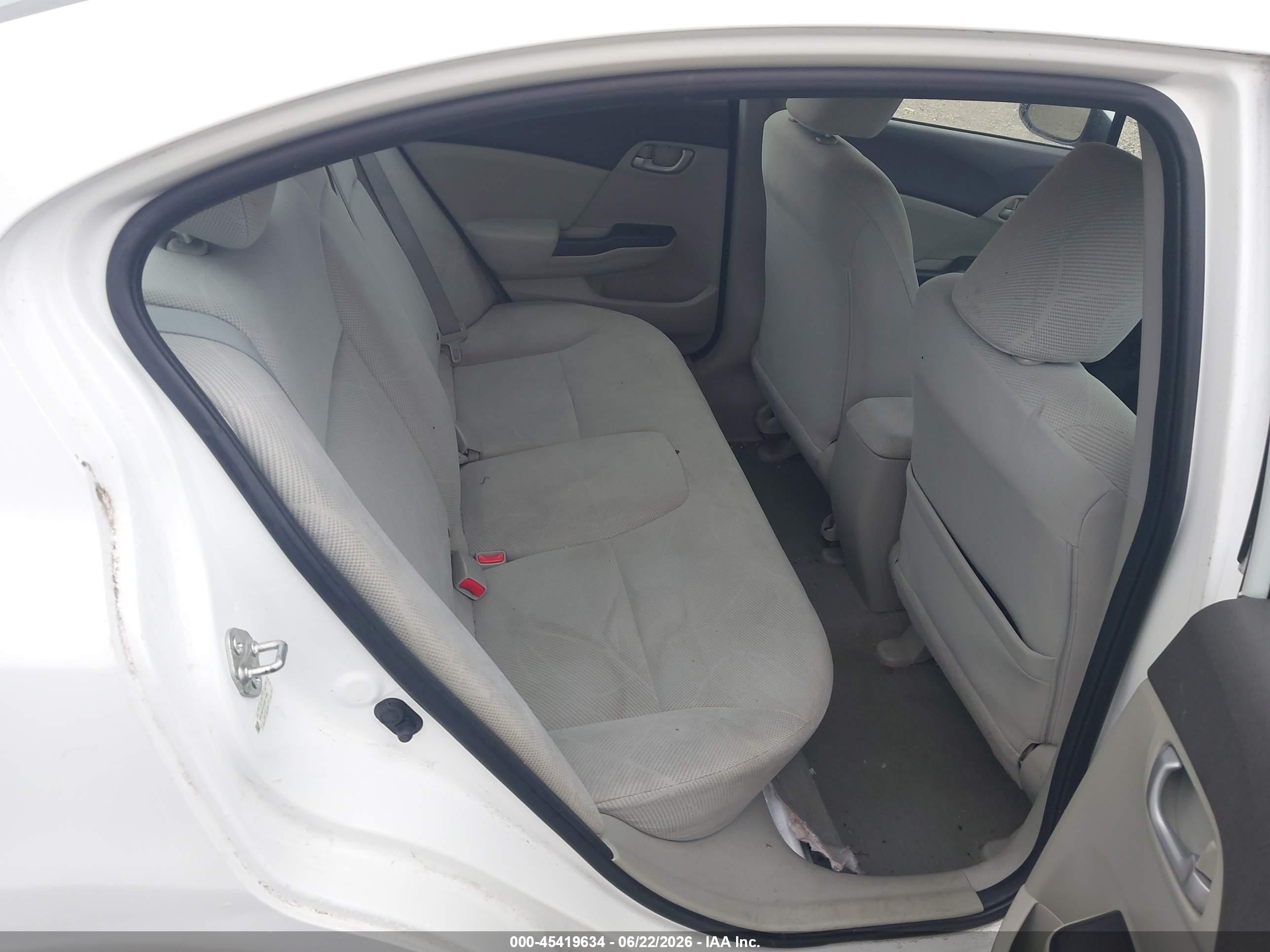 2012 Honda Civic Lx White vin: 19XFB2F57CE011690