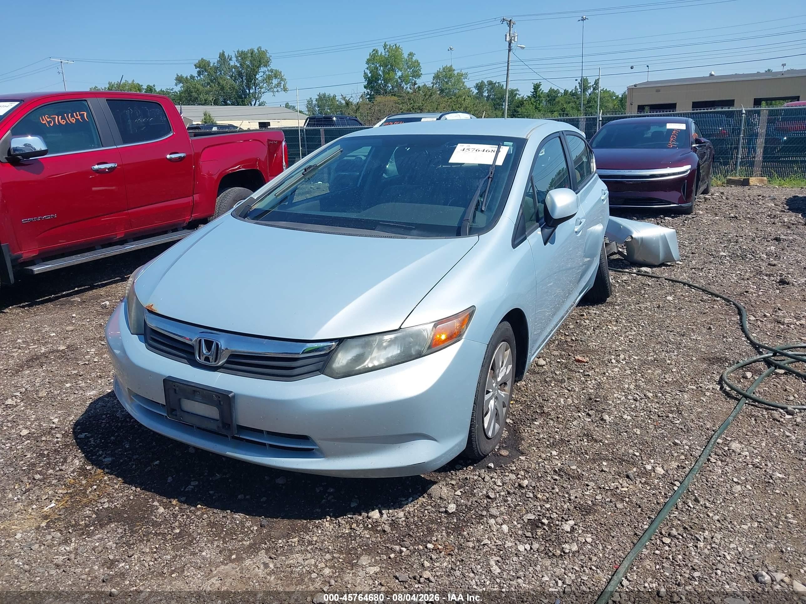 2012 Honda Civic Lx Blue vin: 19XFB2F57CE018185