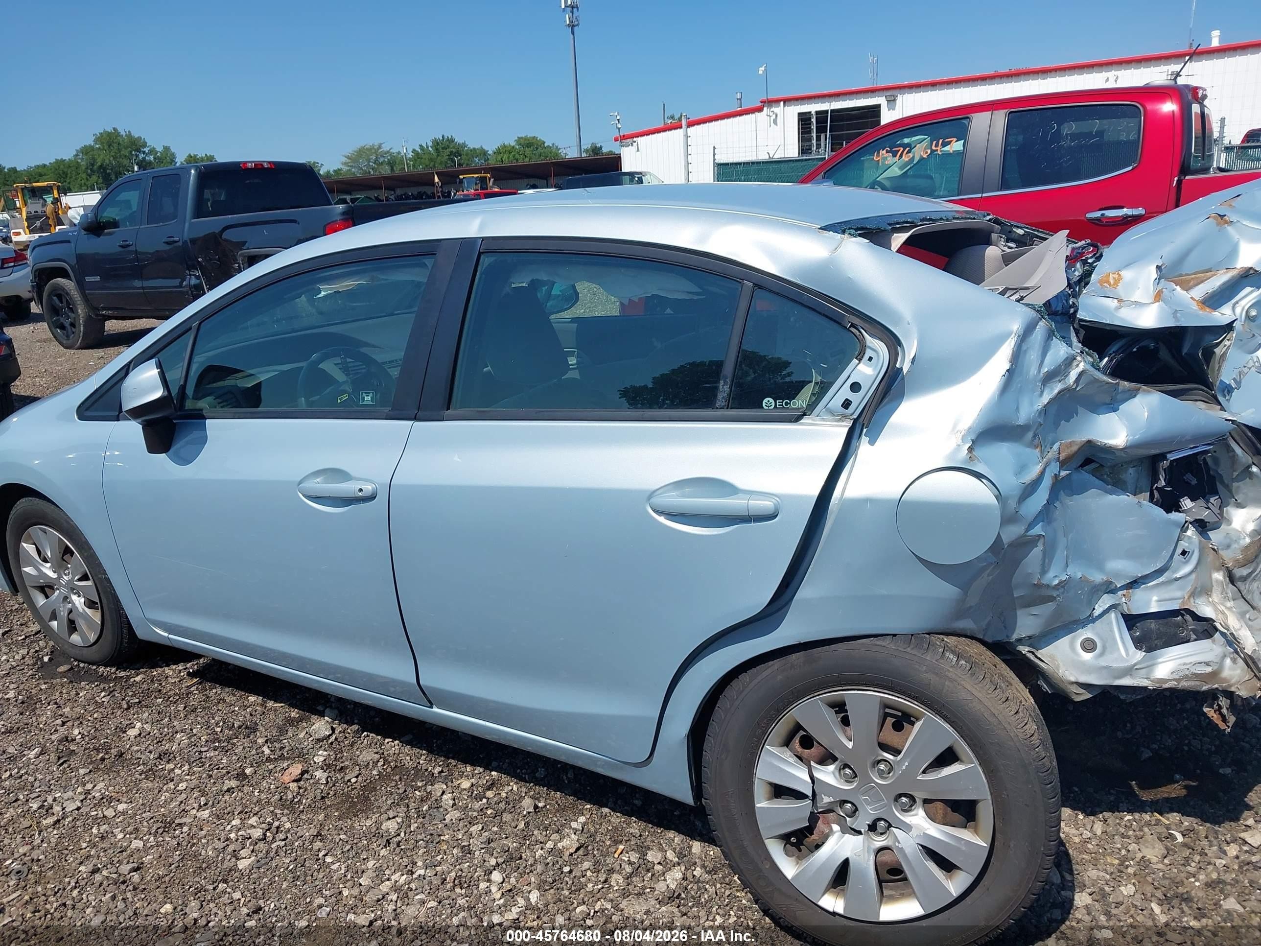 2012 Honda Civic Lx Blue vin: 19XFB2F57CE018185