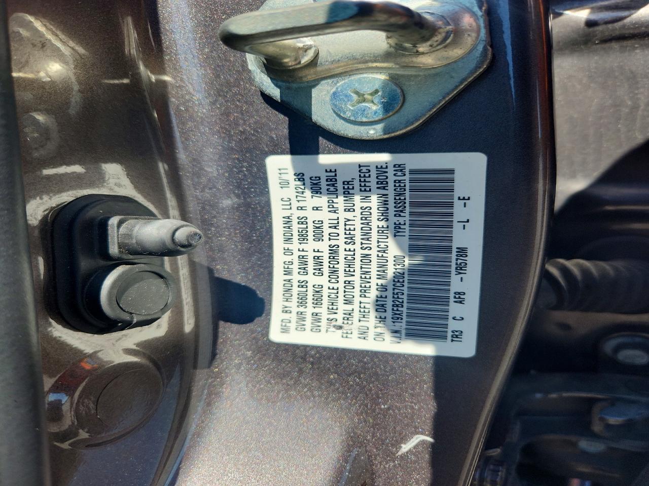 2012 Honda Civic Lx Tan vin: 19XFB2F57CE021300