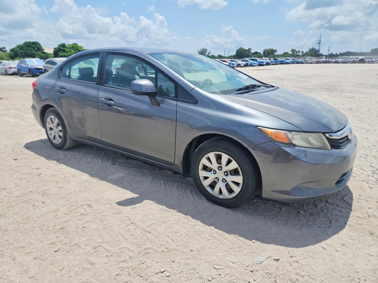 2012 Honda Civic Lx Gray vin: 19XFB2F57CE021779