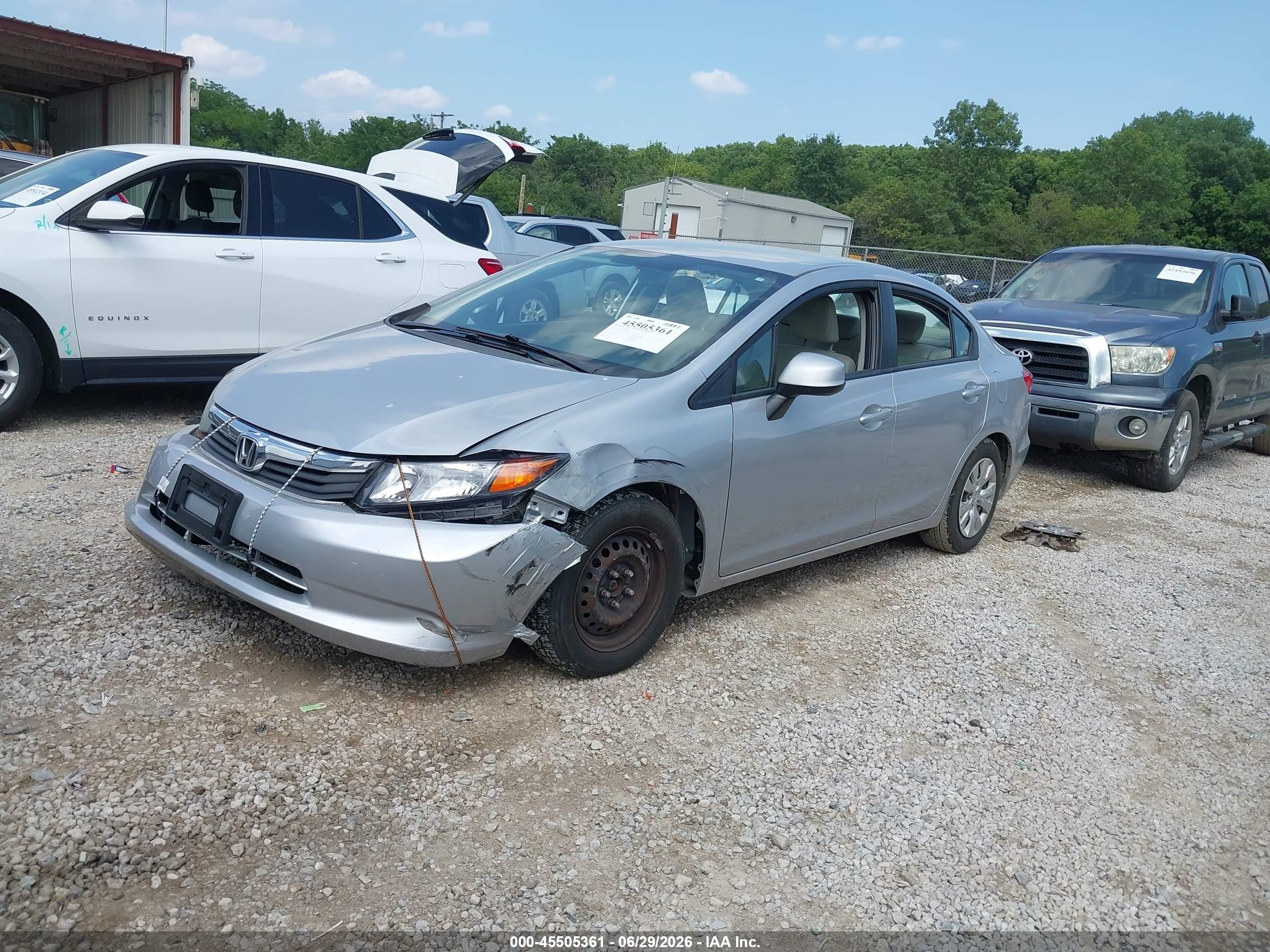 2012 Honda Civic Lx Серебряный vin: 19XFB2F57CE057908
