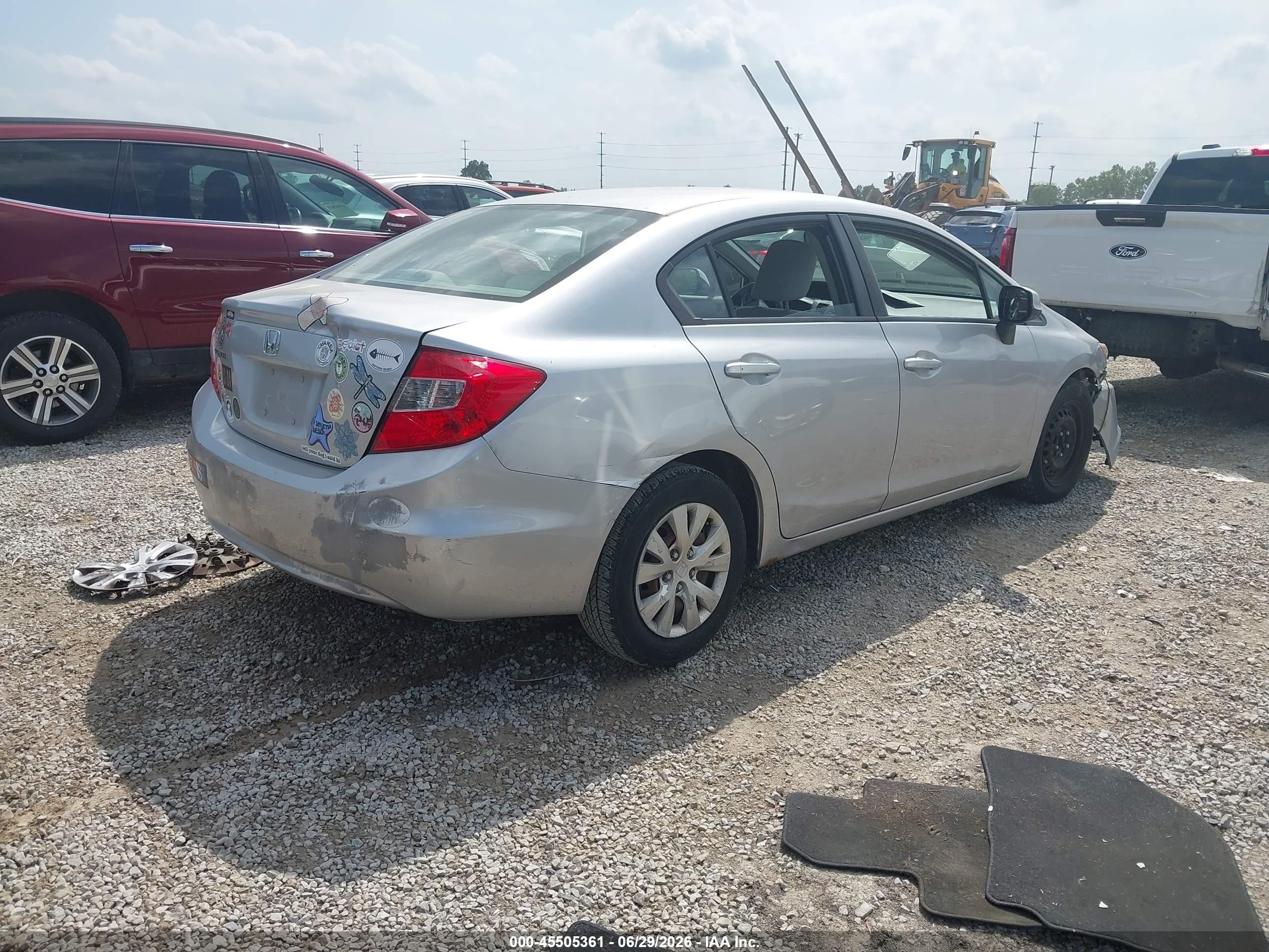 2012 Honda Civic Lx Серебряный vin: 19XFB2F57CE057908
