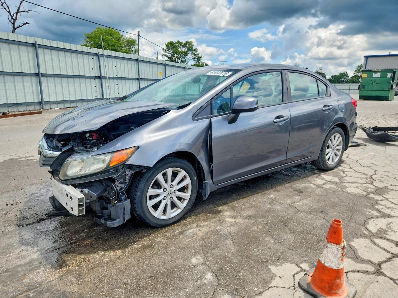 2012 Honda Civic Lx Gray vin: 19XFB2F57CE062557