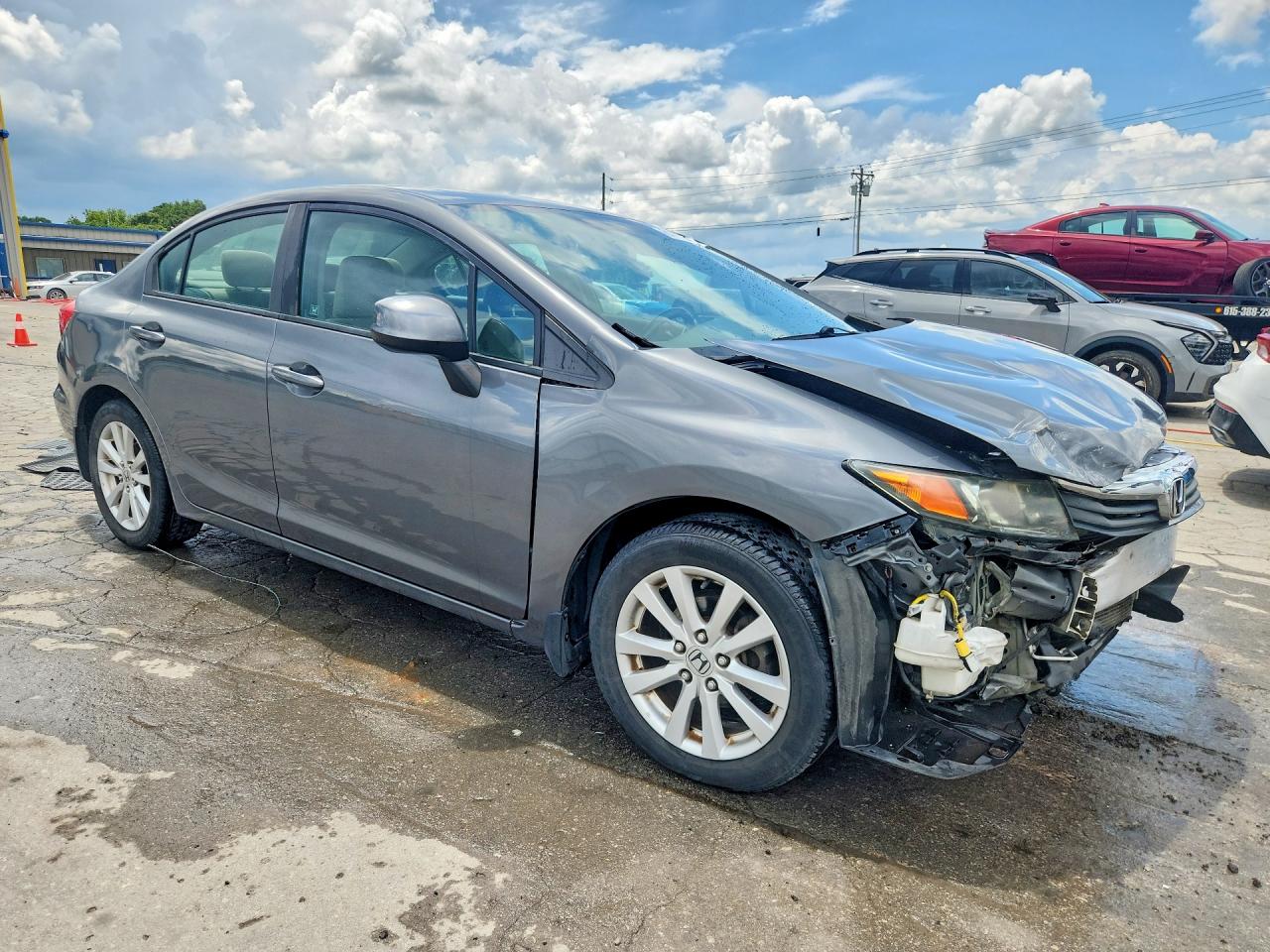 2012 Honda Civic Lx Gray vin: 19XFB2F57CE062557