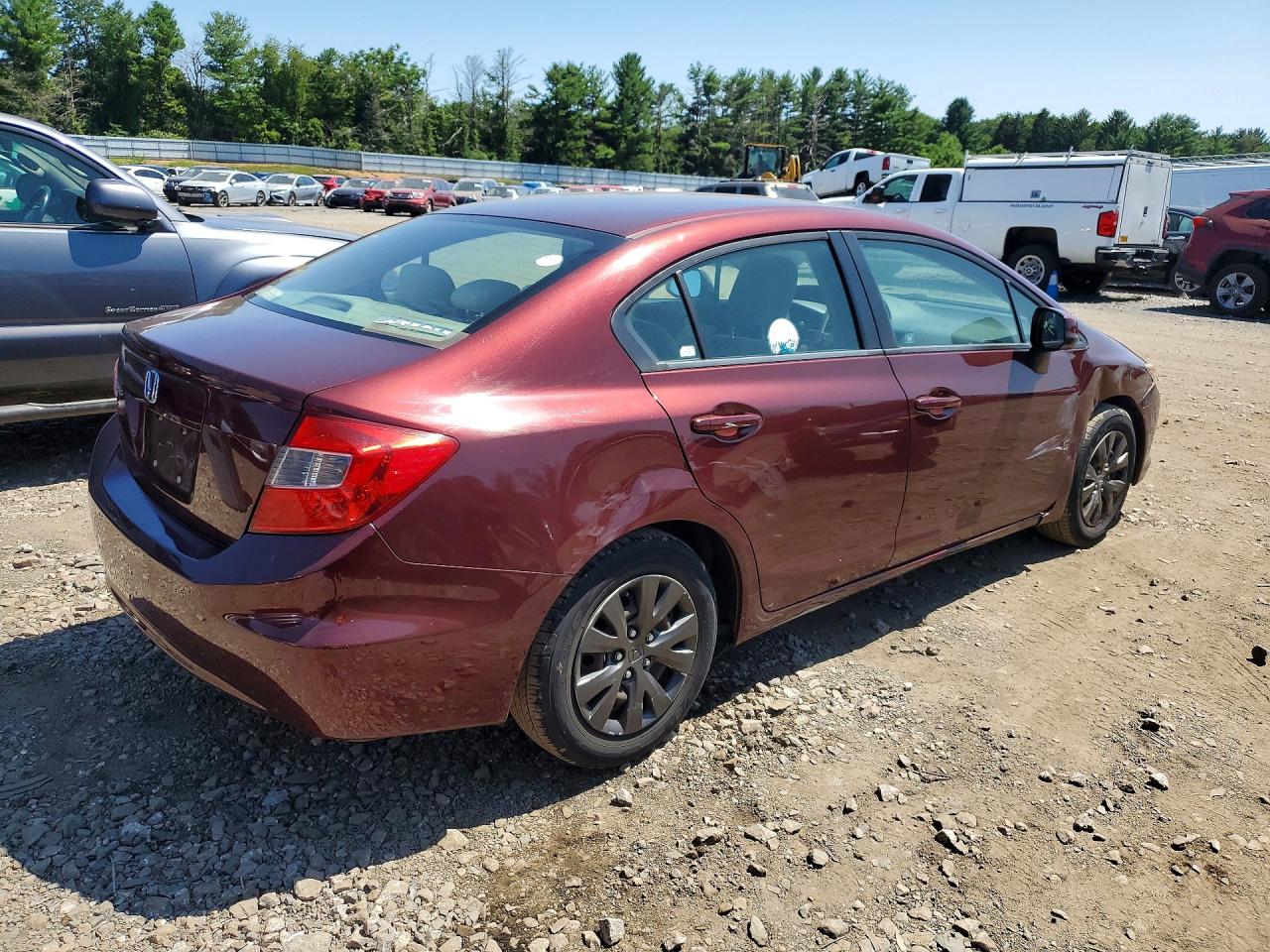 2012 Honda Civic Lx Burgundy vin: 19XFB2F57CE079486