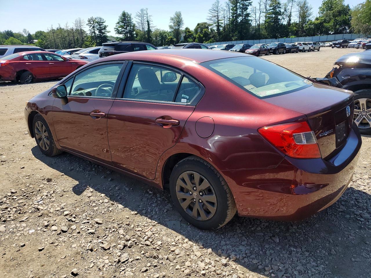 2012 Honda Civic Lx Burgundy vin: 19XFB2F57CE079486