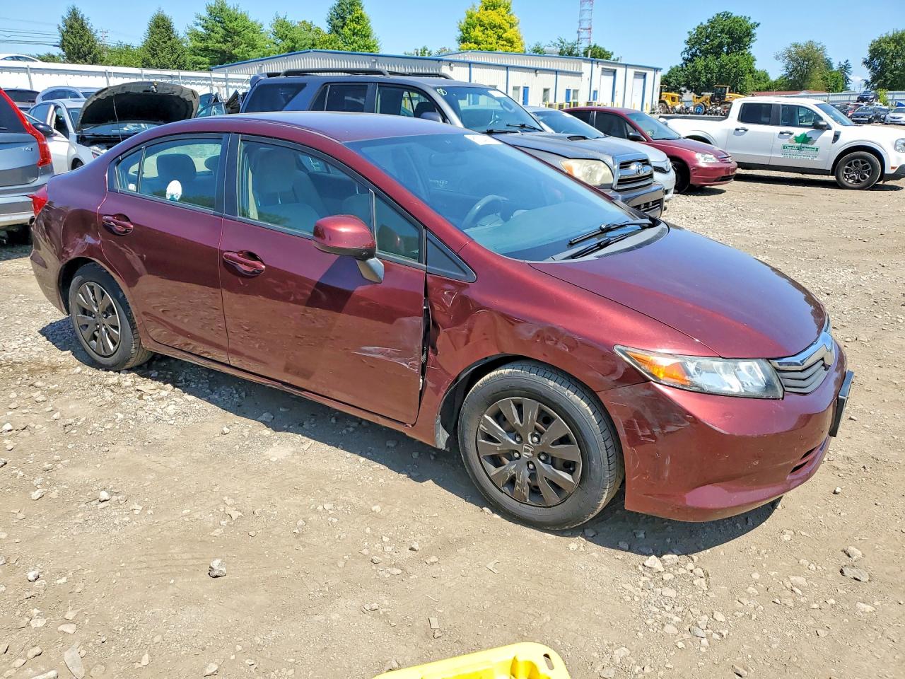 2012 Honda Civic Lx Burgundy vin: 19XFB2F57CE079486