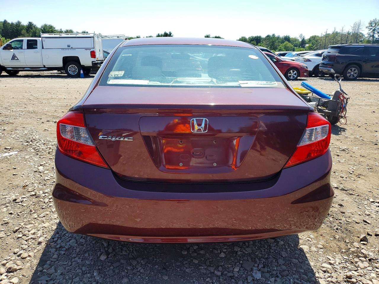 2012 Honda Civic Lx Burgundy vin: 19XFB2F57CE079486