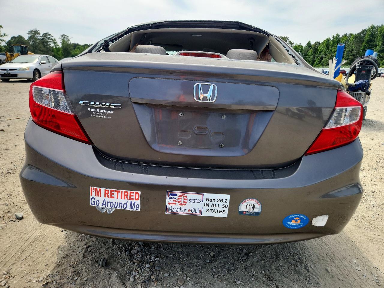 2012 Honda Civic Gray vin: 19XFB2F57CE080346