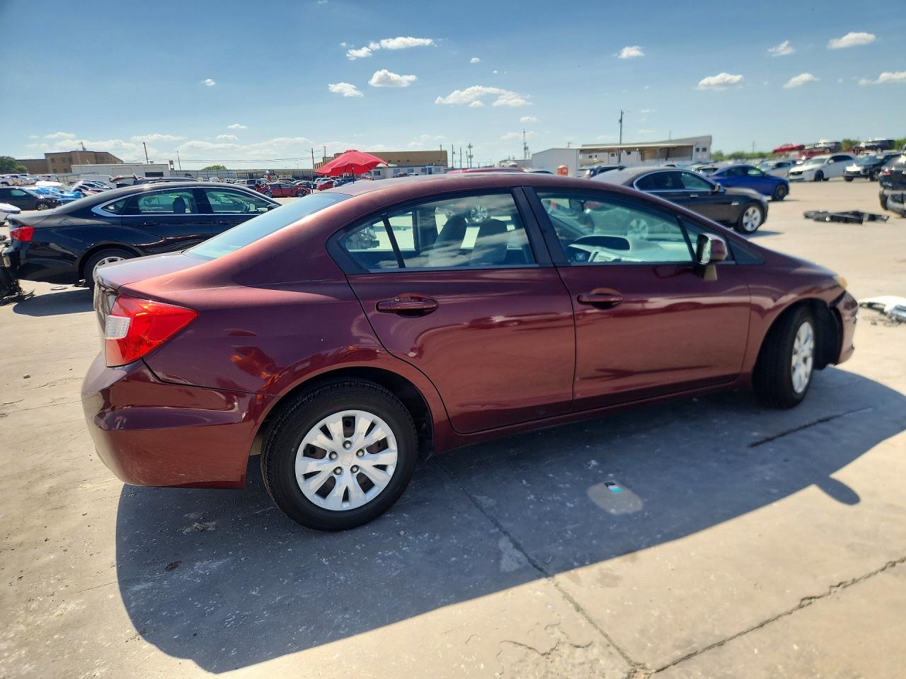2012 Honda Civic Lx Maroon vin: 19XFB2F57CE089404
