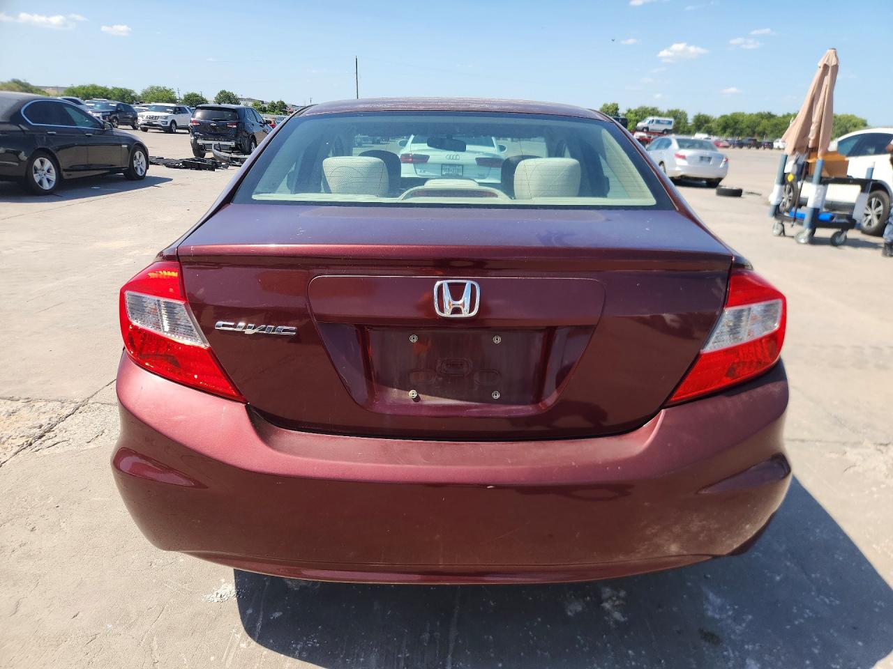 2012 Honda Civic Lx Maroon vin: 19XFB2F57CE089404