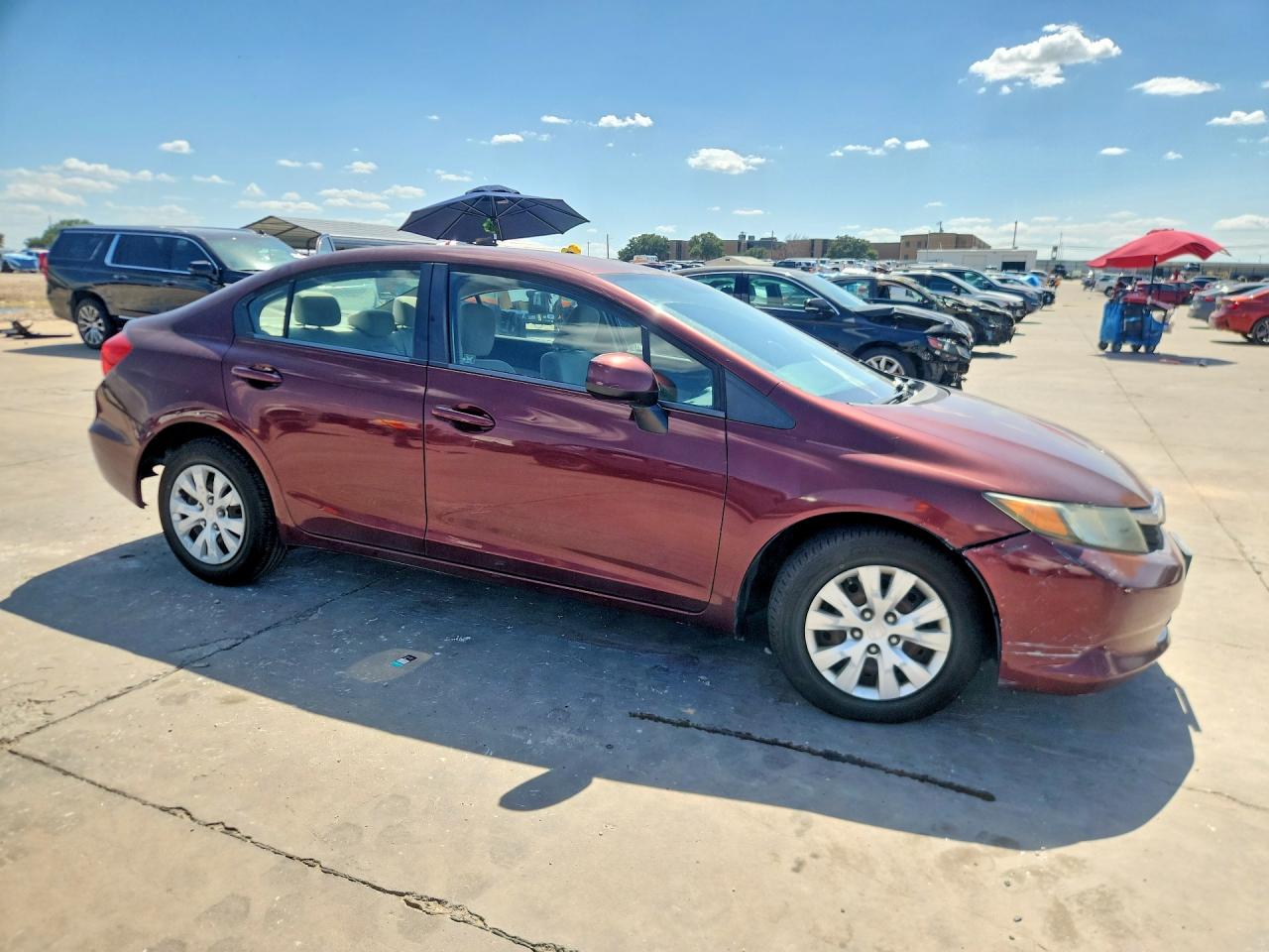 2012 Honda Civic Lx Maroon vin: 19XFB2F57CE089404
