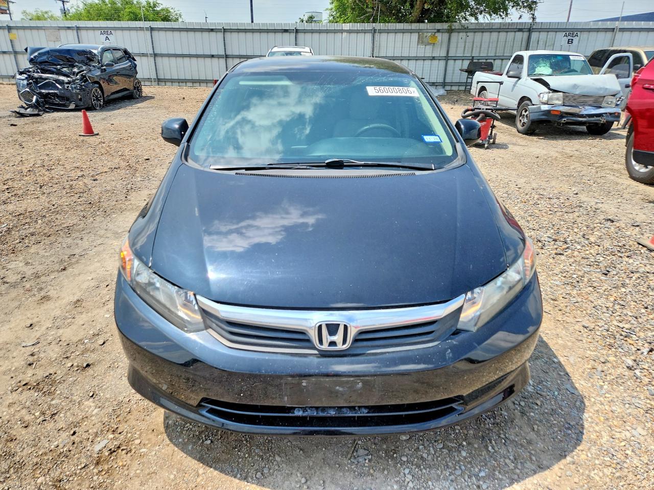 2012 Honda Civic Lx Black vin: 19XFB2F57CE107738