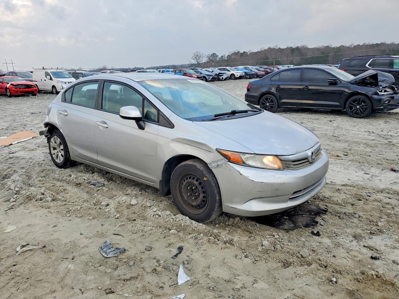 2012 Honda Civic Lx Silver vin: 19XFB2F57CE109960