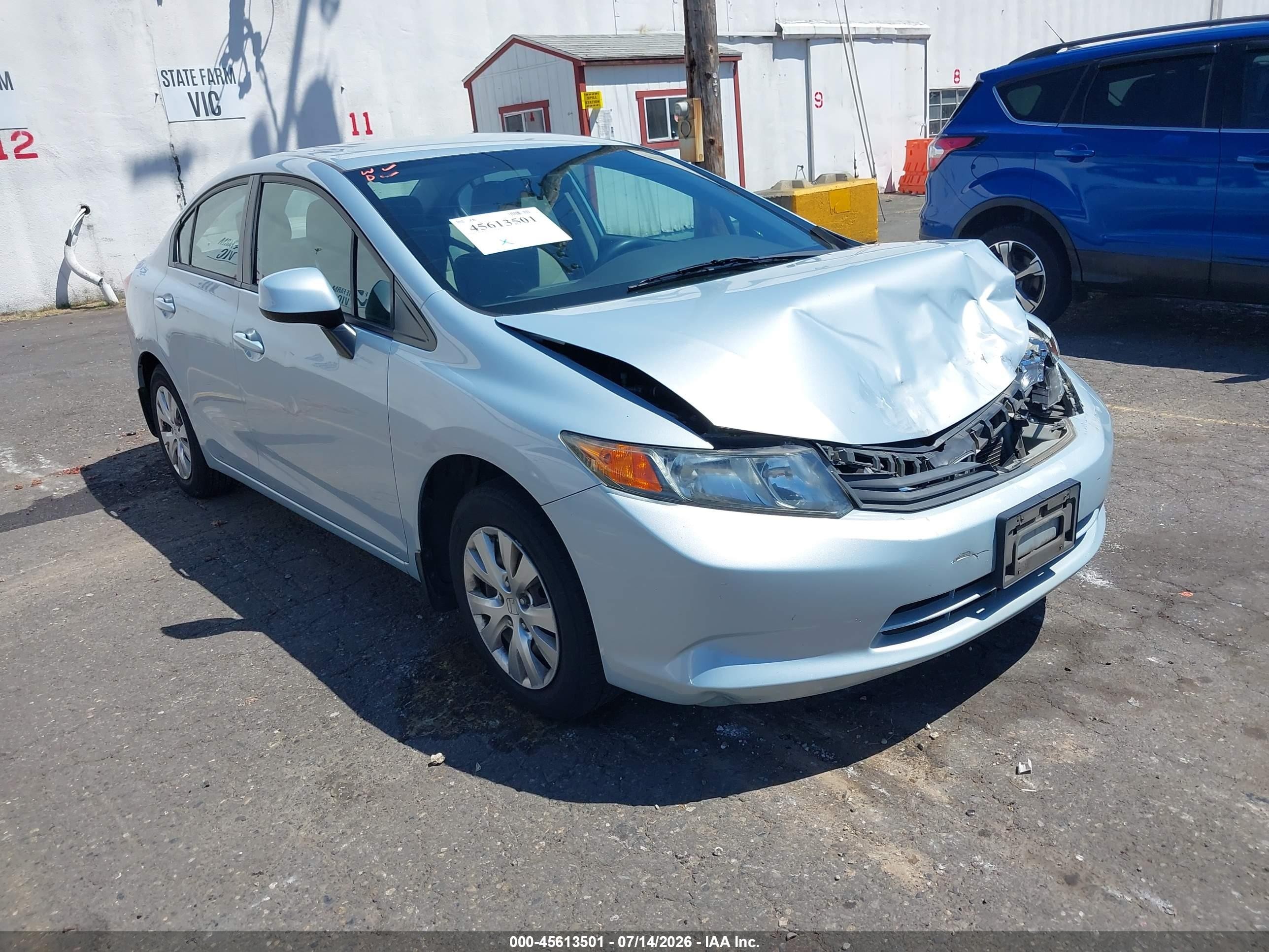 2012 Honda Civic Lx Silver vin: 19XFB2F57CE309916