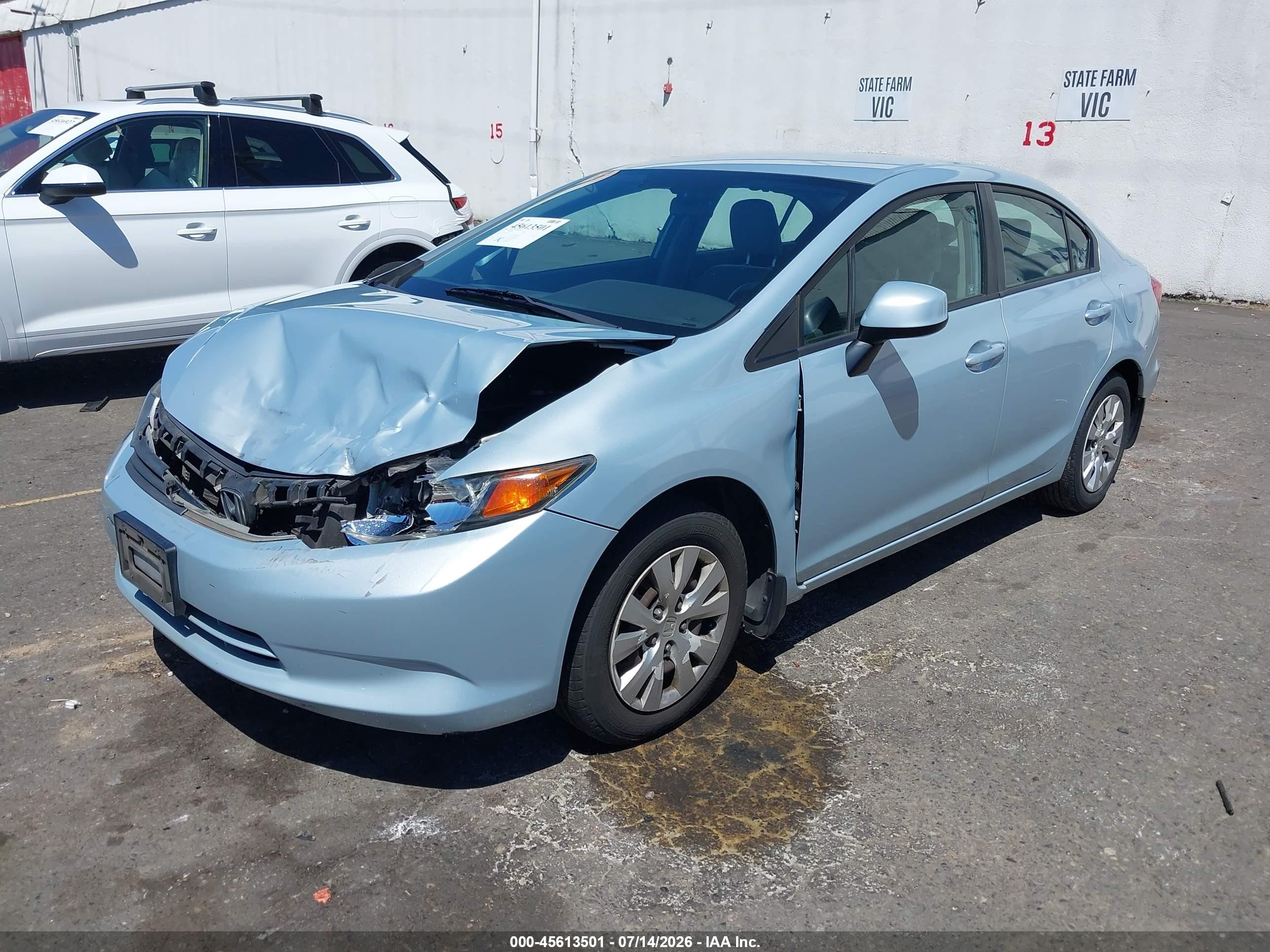 2012 Honda Civic Lx Silver vin: 19XFB2F57CE309916