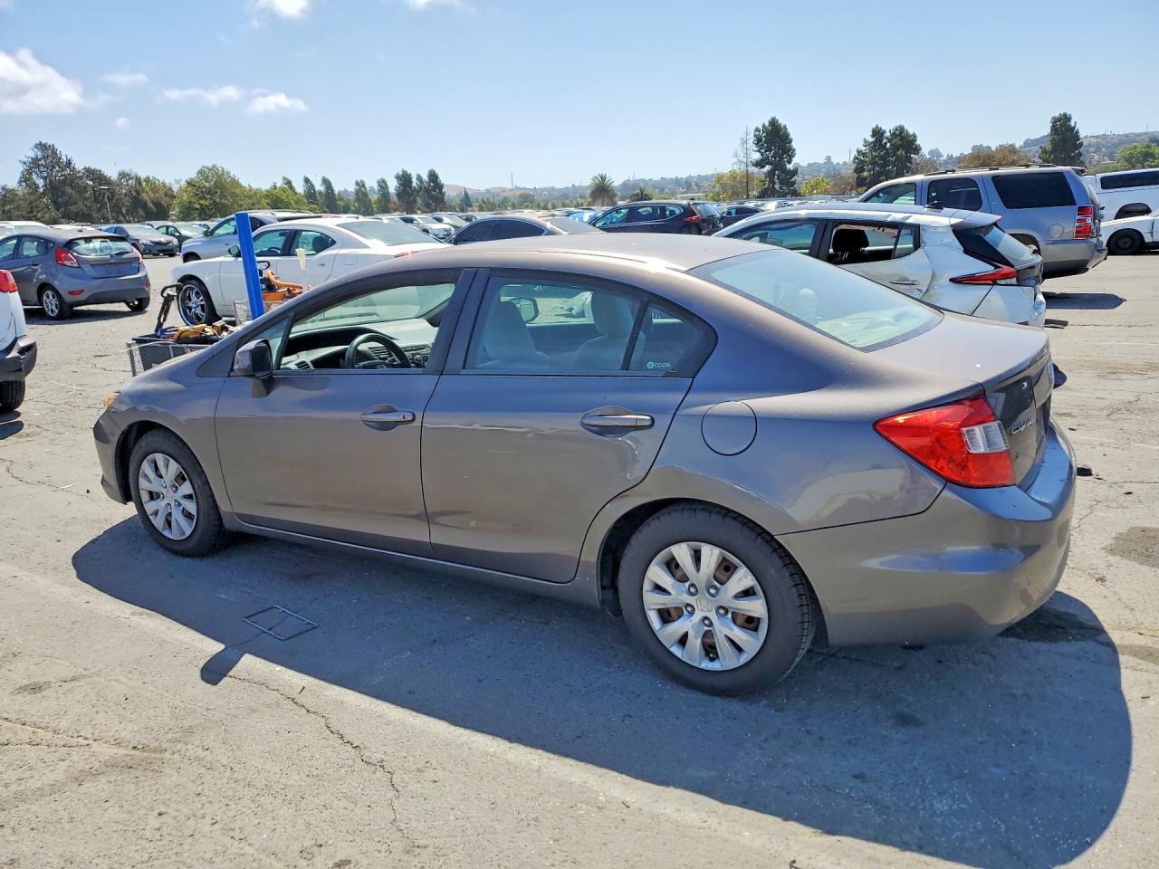 2012 Honda Civic Lx Gray vin: 19XFB2F57CE316476