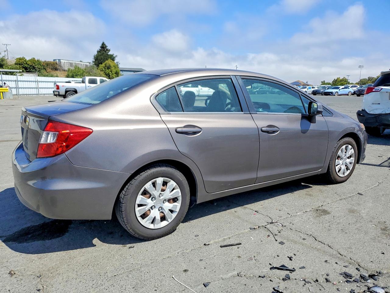 2012 Honda Civic Lx Gray vin: 19XFB2F57CE316476