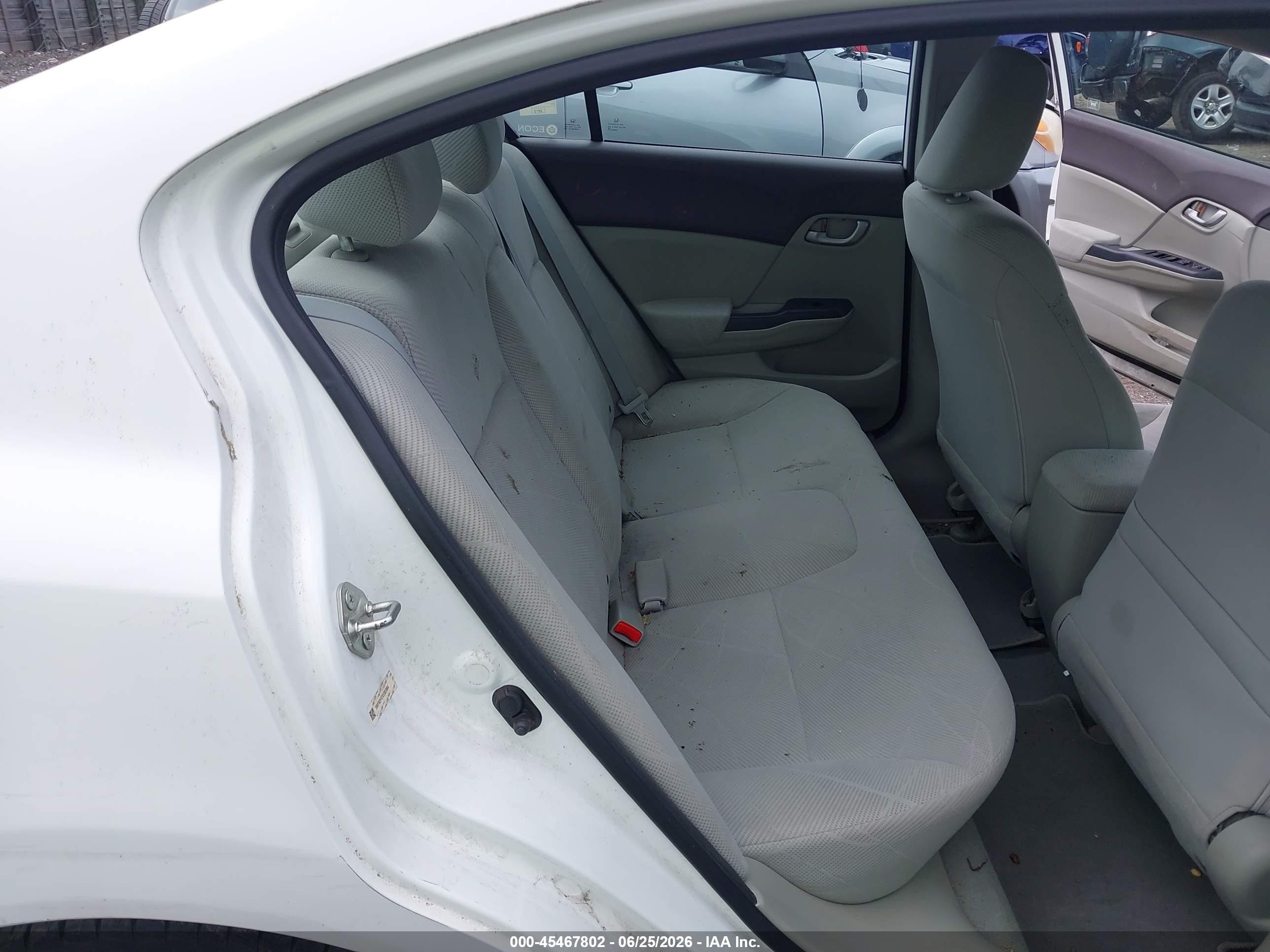 2012 Honda Civic Lx White vin: 19XFB2F57CE321094